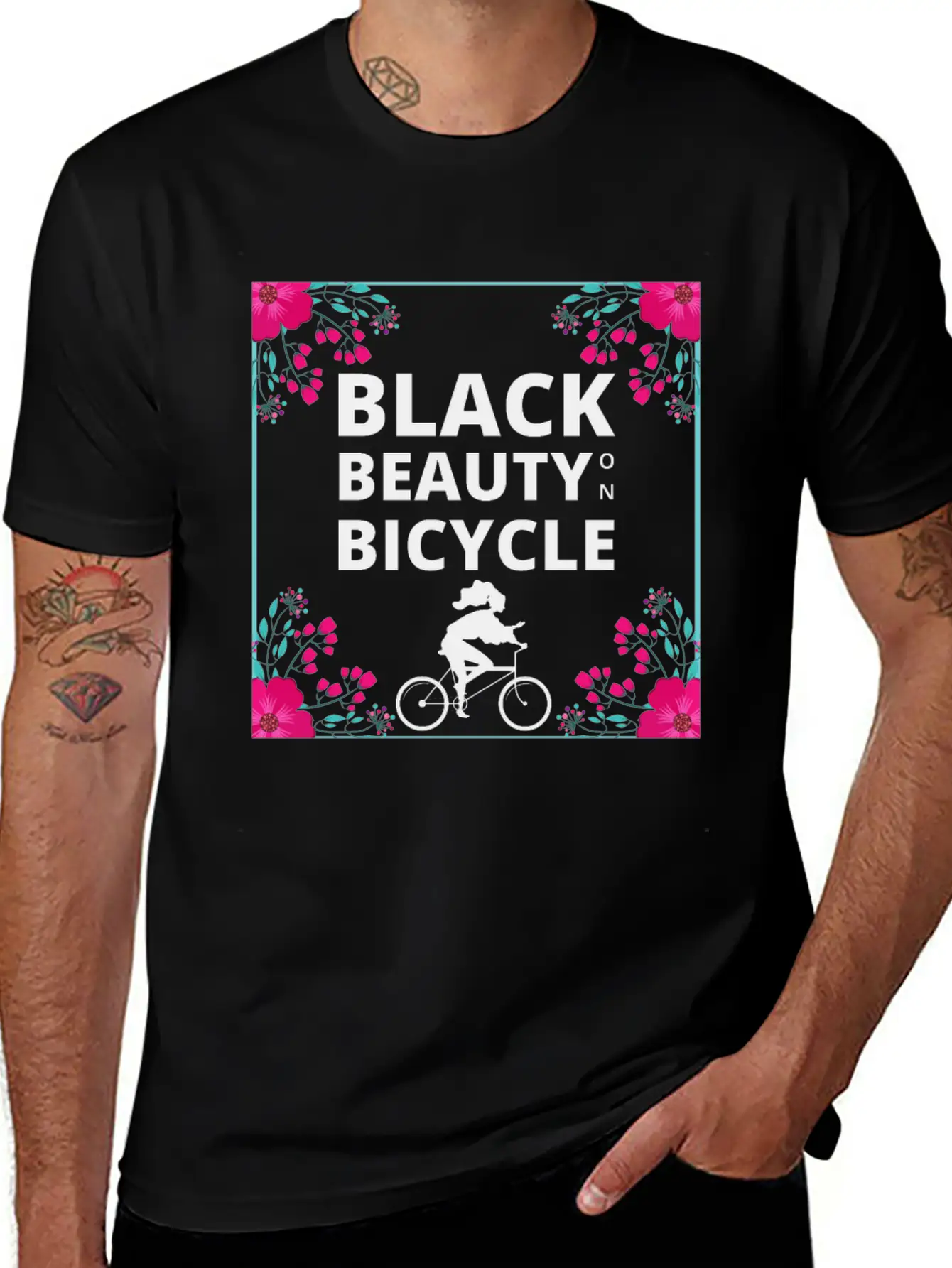 Black Beauty On Bicycle Timeless Short Sleeve Tee – Comfy And Minimalist Design