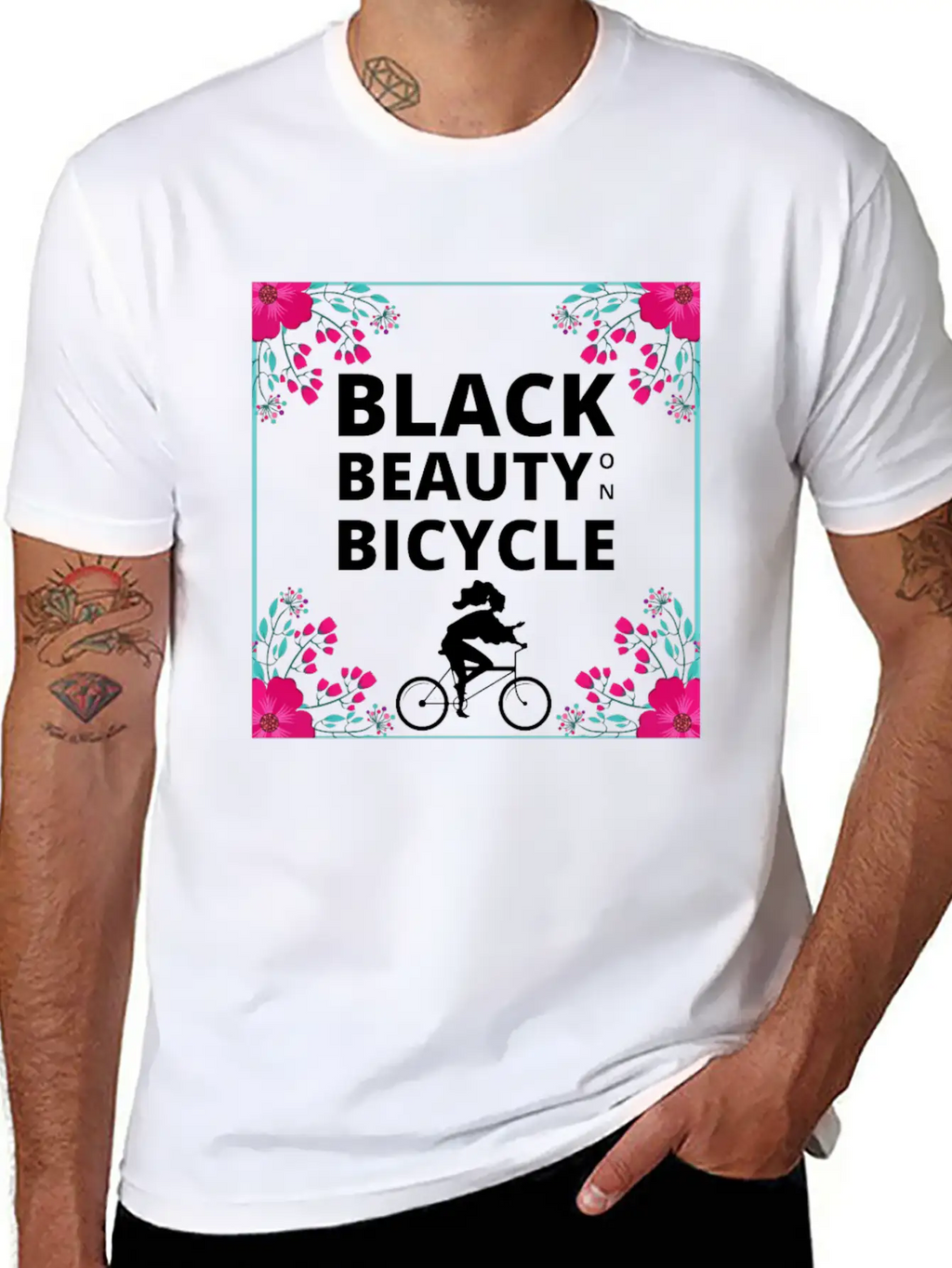 Black Beauty On Bicycle Timeless Short Sleeve Tee – Comfy And Minimalist Design