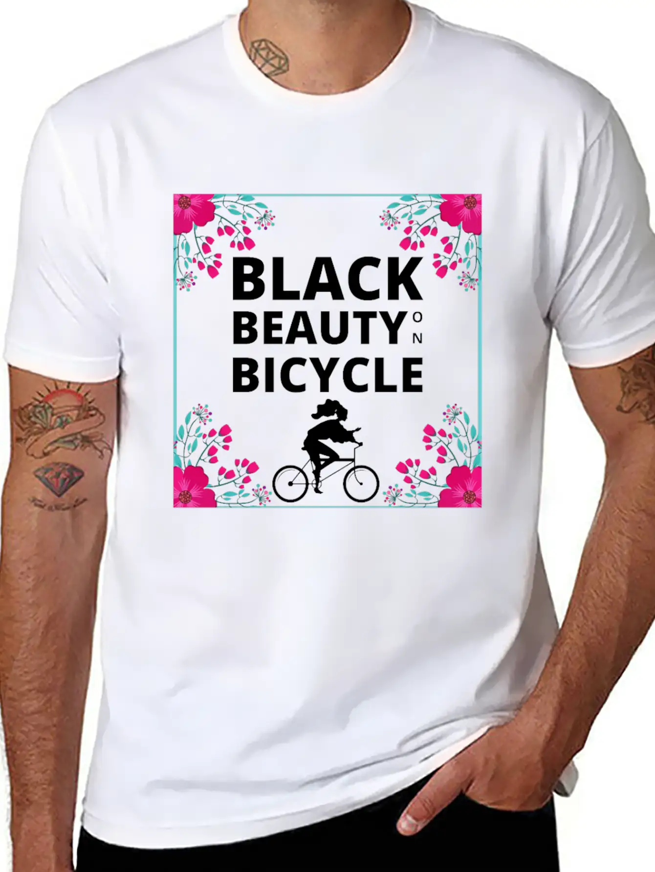 Black Beauty On Bicycle Timeless Short Sleeve Tee – Comfy And Minimalist Design