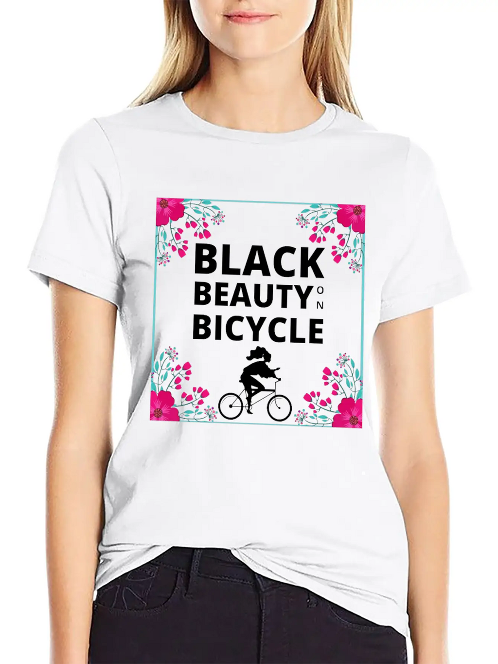 Black Beauty On Bicycle Timeless Short Sleeve Tee – Comfy And Minimalist Design
