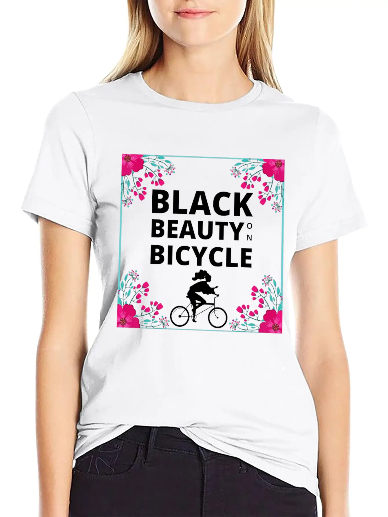 Black Beauty On Bicycle Timeless Short Sleeve Tee – Comfy And Minimalist Design