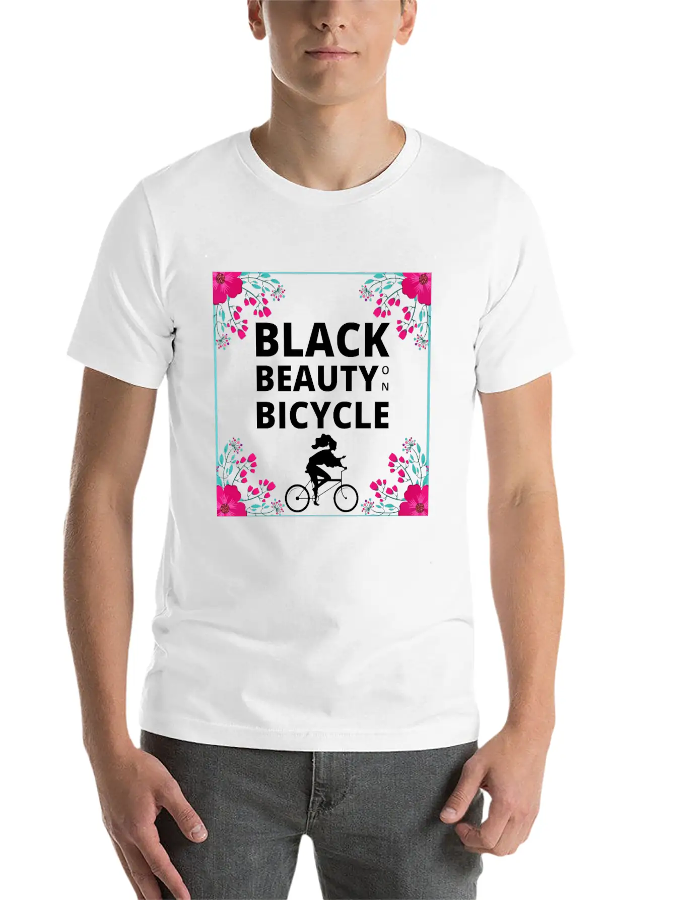 Black Beauty On Bicycle Timeless Short Sleeve Tee – Comfy And Minimalist Design