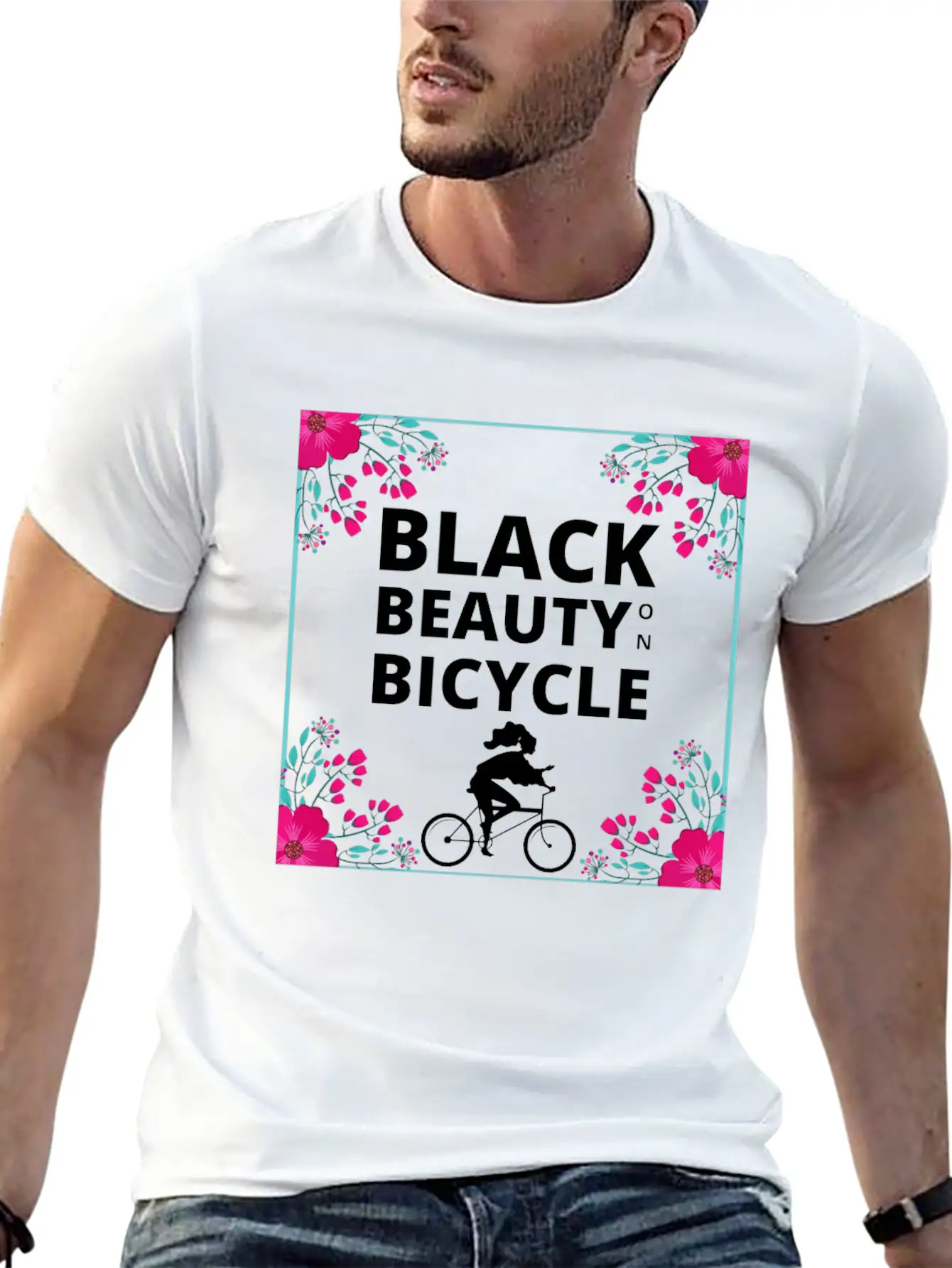 Black Beauty On Bicycle Timeless Short Sleeve Tee – Comfy And Minimalist Design