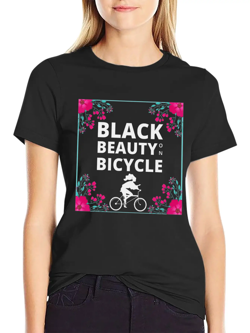Black Beauty On Bicycle Timeless Short Sleeve Tee – Comfy And Minimalist Design