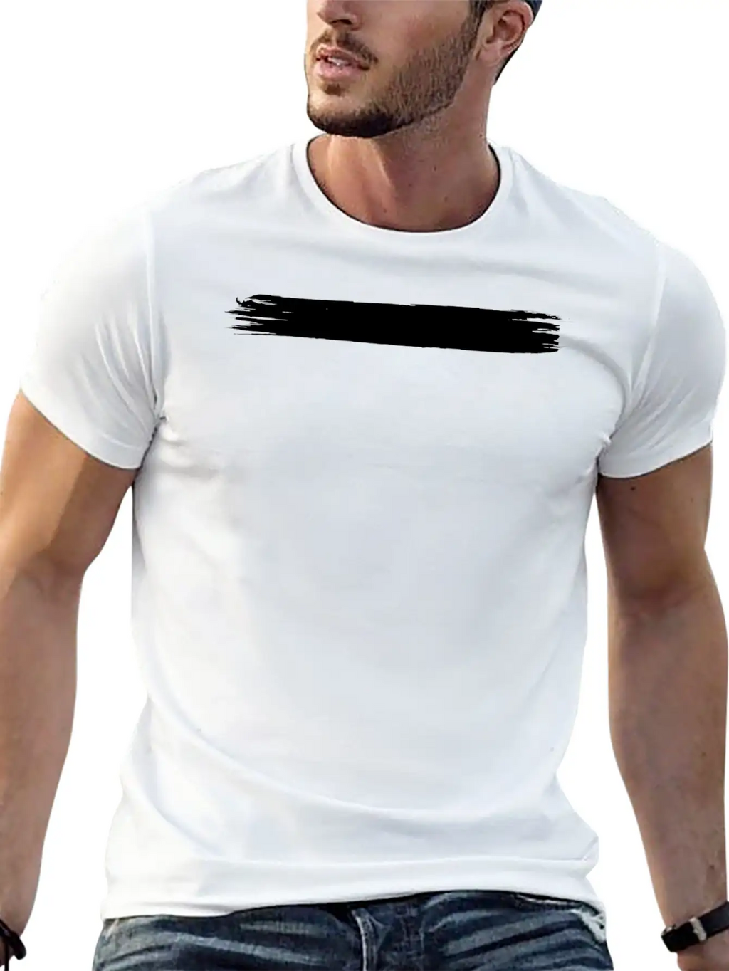 Black Brush Stroke Painter Strokes Paint Color Unisex Casual T-Shirt – Clean Design For Daily Comfort