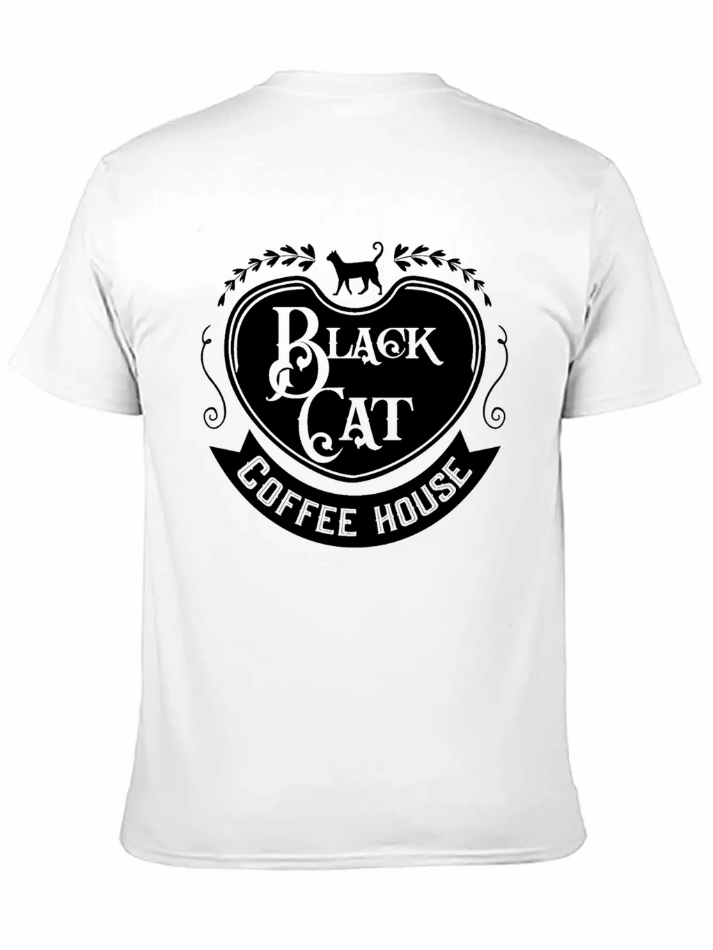 Black Cat Coffee House Unisex Casual T-Shirt – Clean Design For Daily Comfort