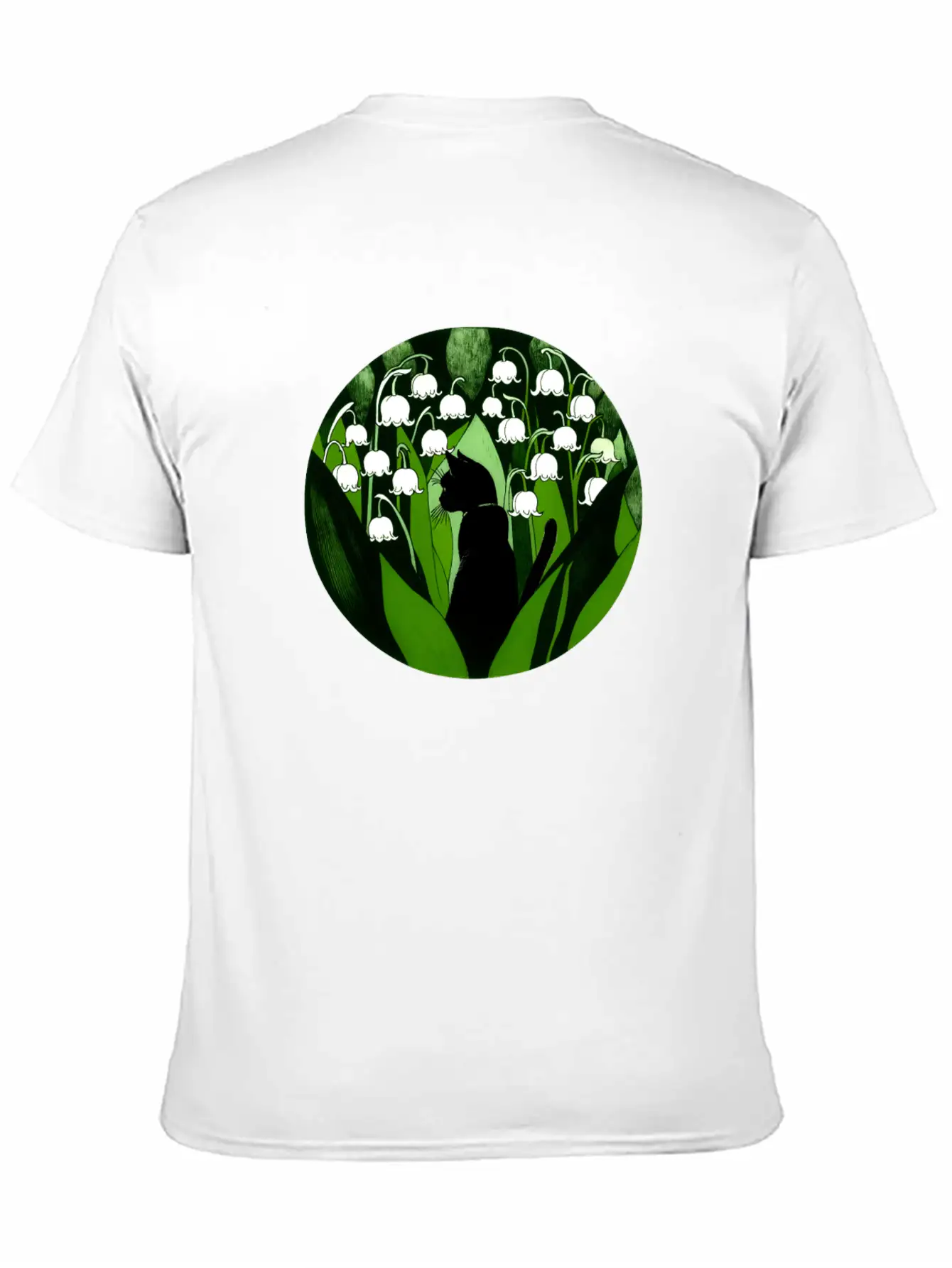 Black Cat Lily Of The Valley Breathable Soft Cotton T-Shirt – Timeless Casual Look