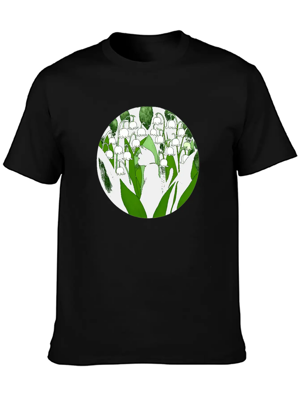 Black Cat Lily Of The Valley Breathable Soft Cotton T-Shirt – Timeless Casual Look