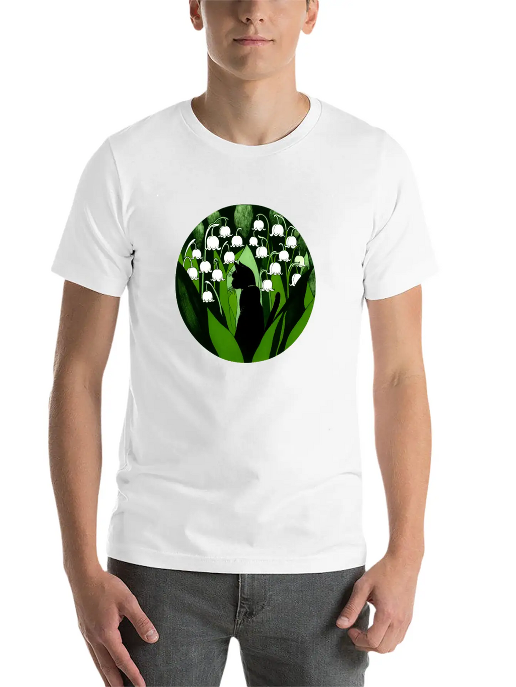 Black Cat Lily Of The Valley Breathable Soft Cotton T-Shirt – Timeless Casual Look