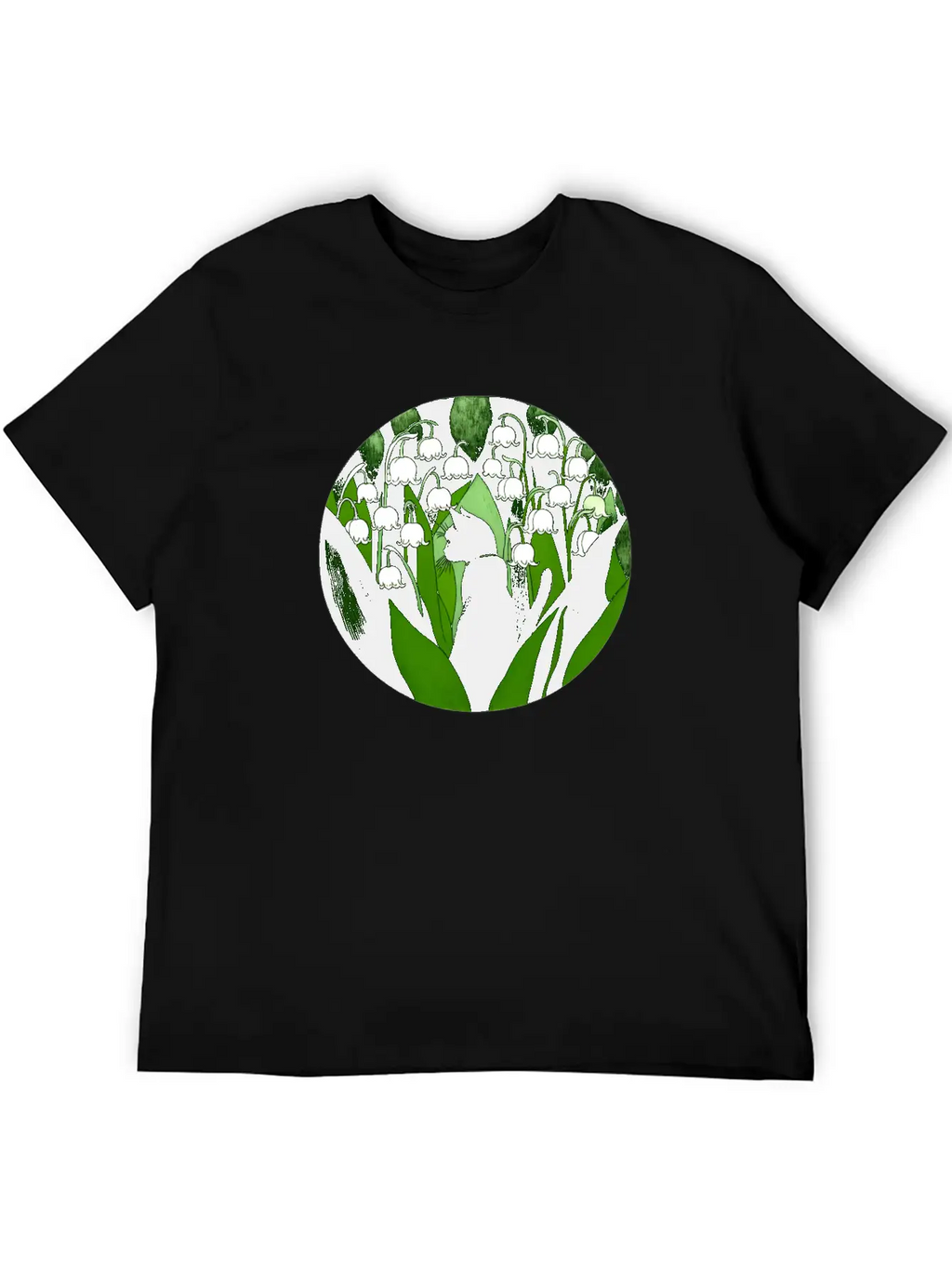 Black Cat Lily Of The Valley Breathable Soft Cotton T-Shirt – Timeless Casual Look
