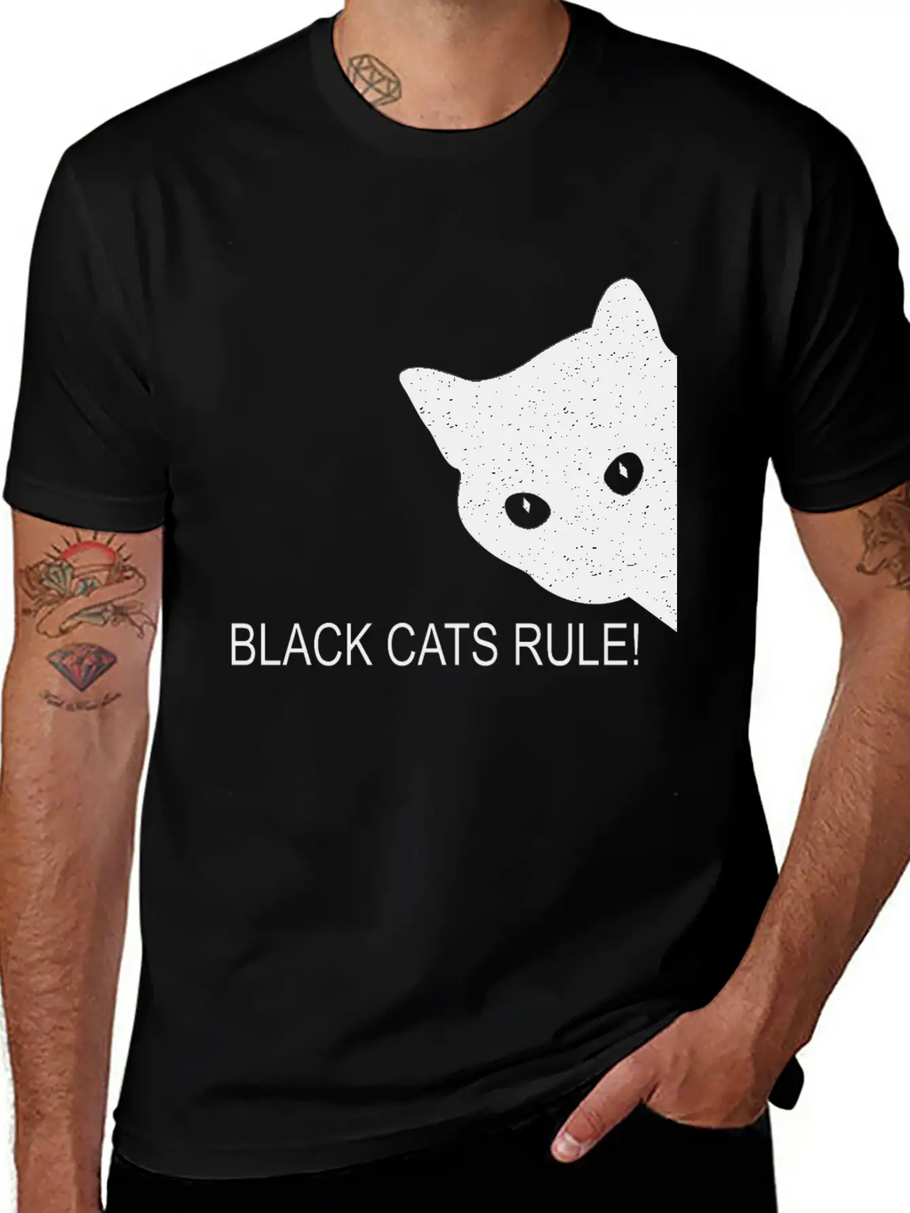 Black Cats Rule Stylish Everyday T-Shirt – Unisex Basic Cotton Tee
