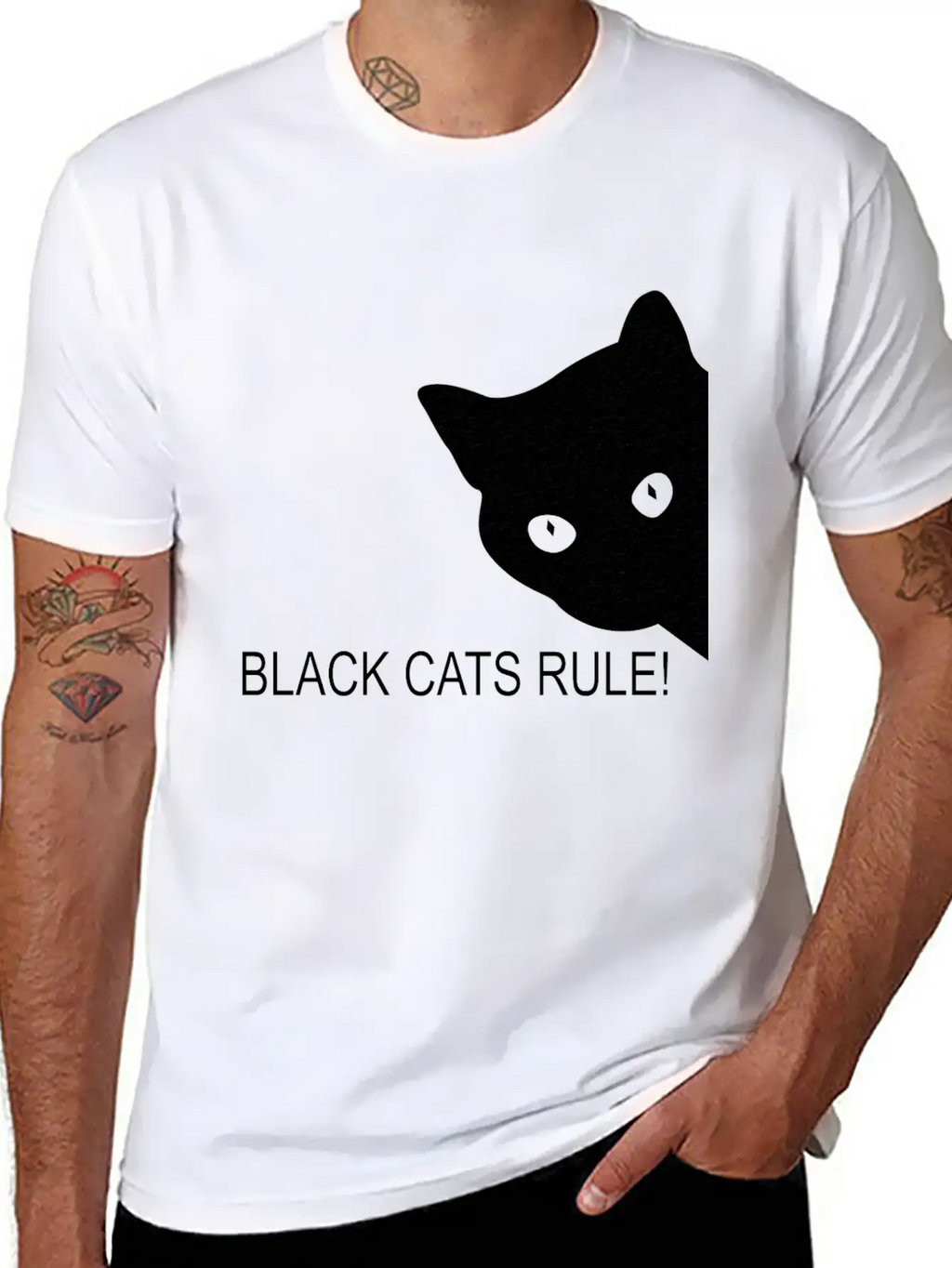 Black Cats Rule Stylish Everyday T-Shirt – Unisex Basic Cotton Tee