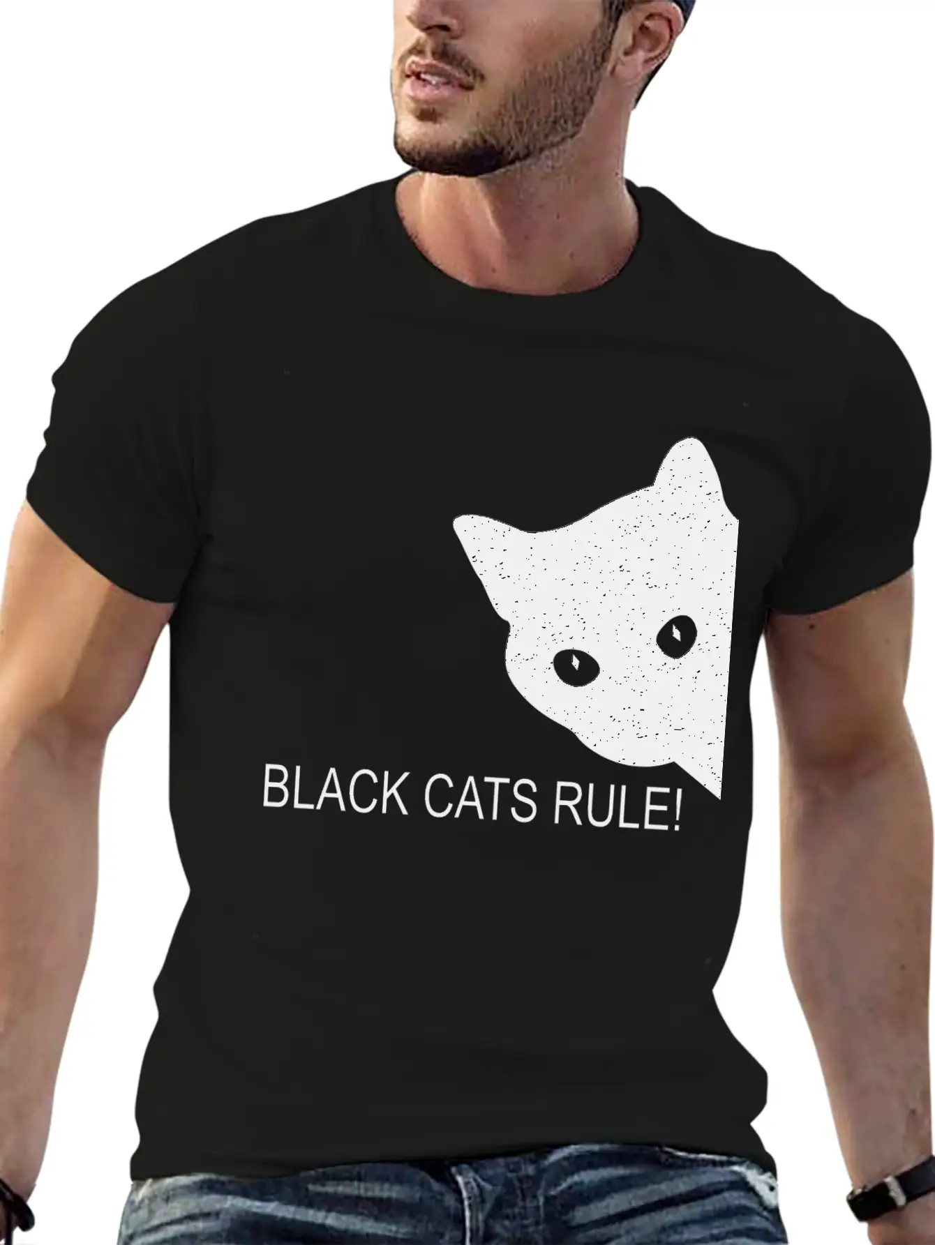 Black Cats Rule Stylish Everyday T-Shirt – Unisex Basic Cotton Tee