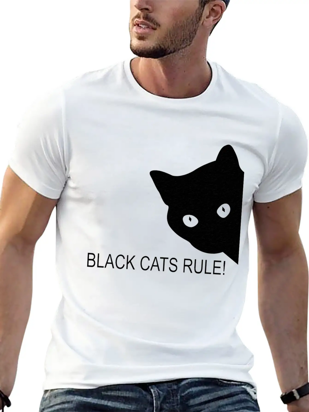 Black Cats Rule Stylish Everyday T-Shirt – Unisex Basic Cotton Tee