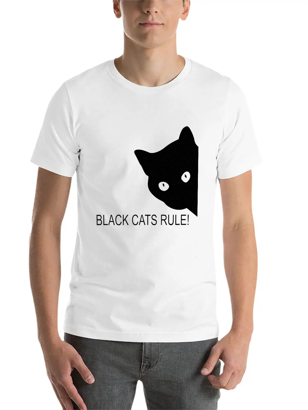 Black Cats Rule Stylish Everyday T-Shirt – Unisex Basic Cotton Tee