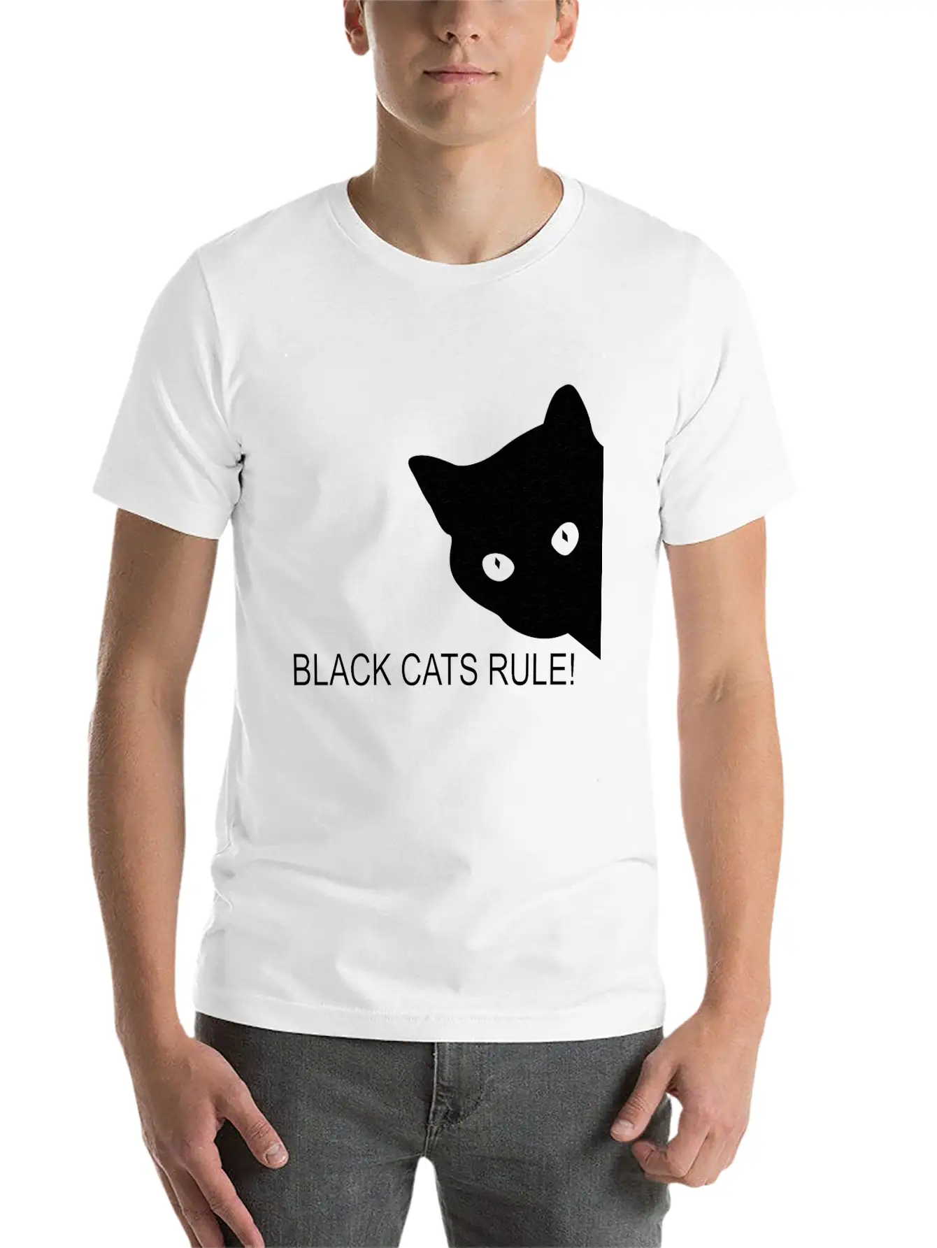 Black Cats Rule Stylish Everyday T-Shirt – Unisex Basic Cotton Tee