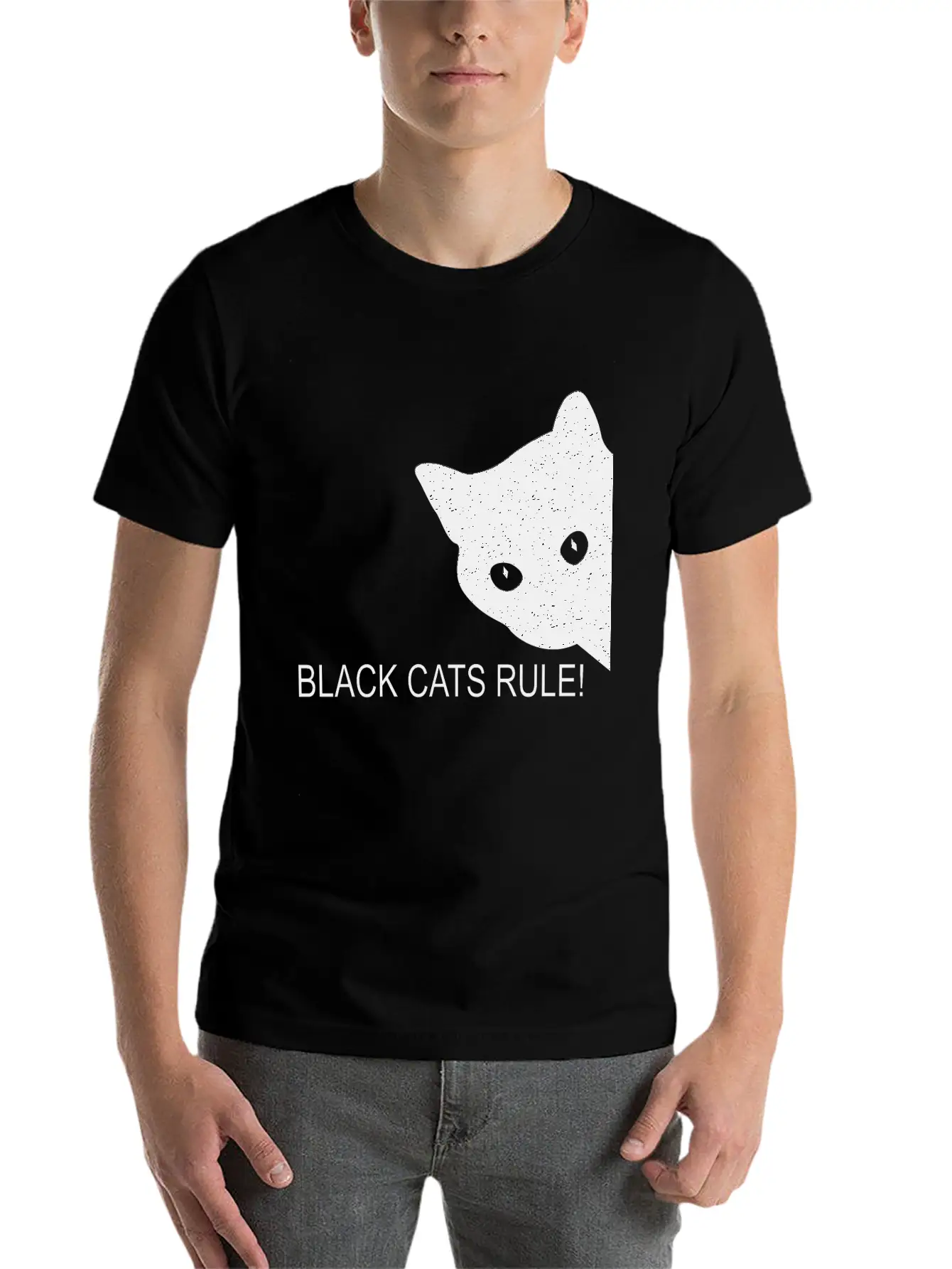 Black Cats Rule Stylish Everyday T-Shirt – Unisex Basic Cotton Tee