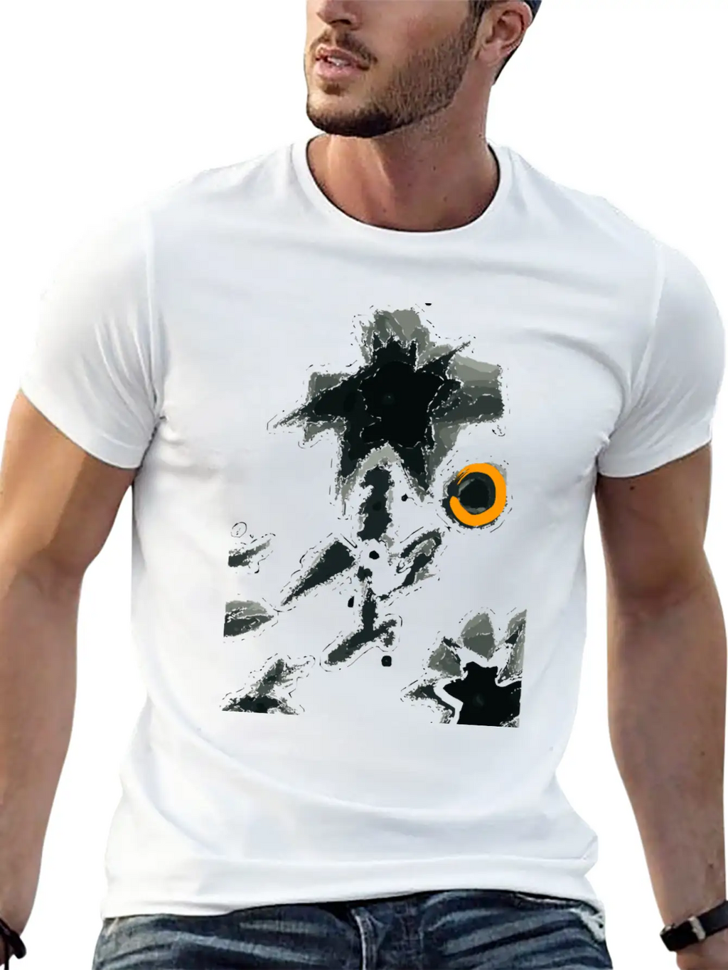 Black Flower Classic Cotton Tee – Unisex Comfort For Any Season