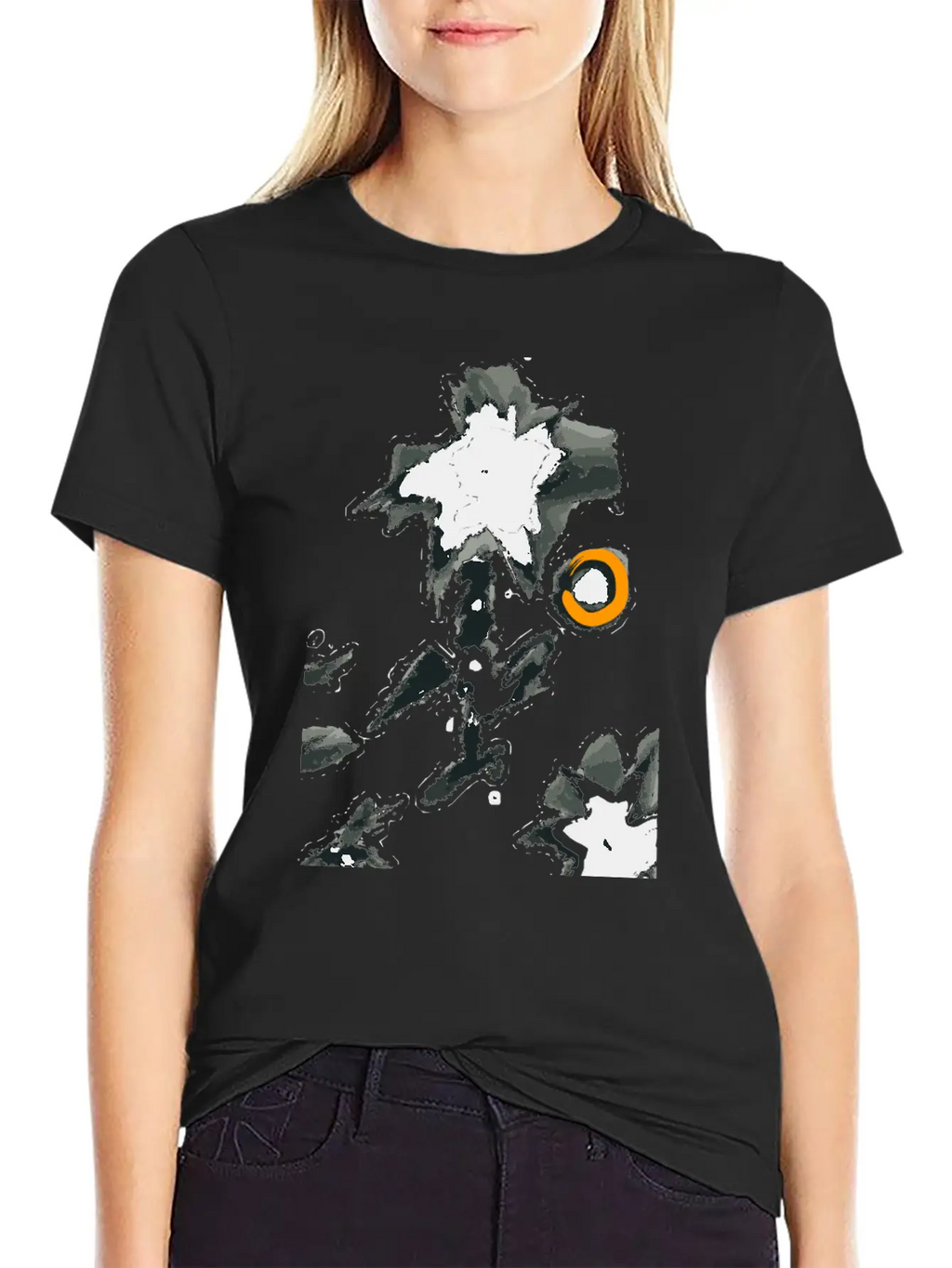 Black Flower Classic Cotton Tee – Unisex Comfort For Any Season