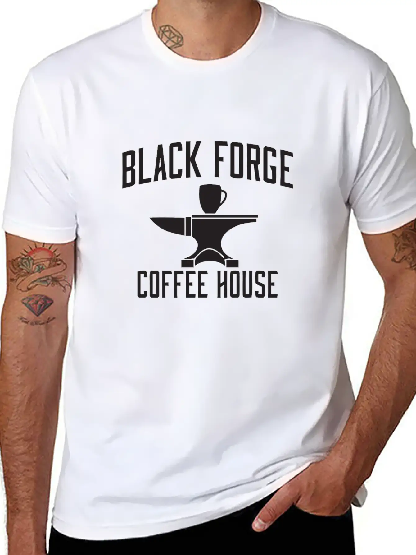 BLACK FORGE COFFE HOUSE Breathable Graphic T-Shirt – Perfect For Casual Days