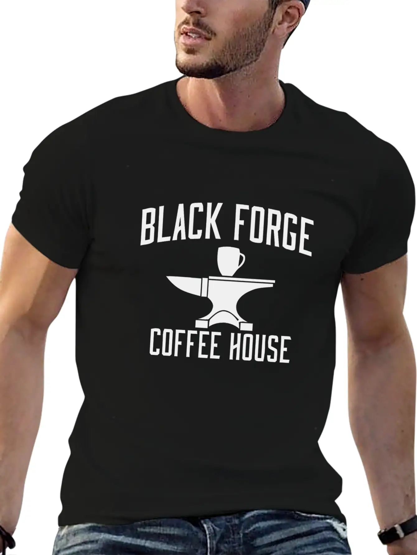 BLACK FORGE COFFE HOUSE Breathable Graphic T-Shirt – Perfect For Casual Days