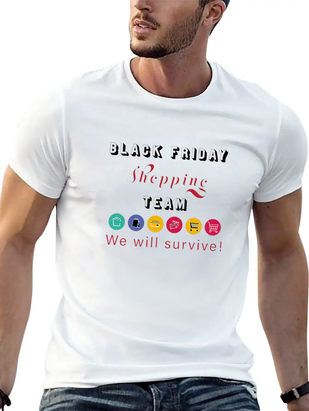 Black Friday Shopping Team Unisex Casual T-Shirt – Clean Design For Daily Comfort
