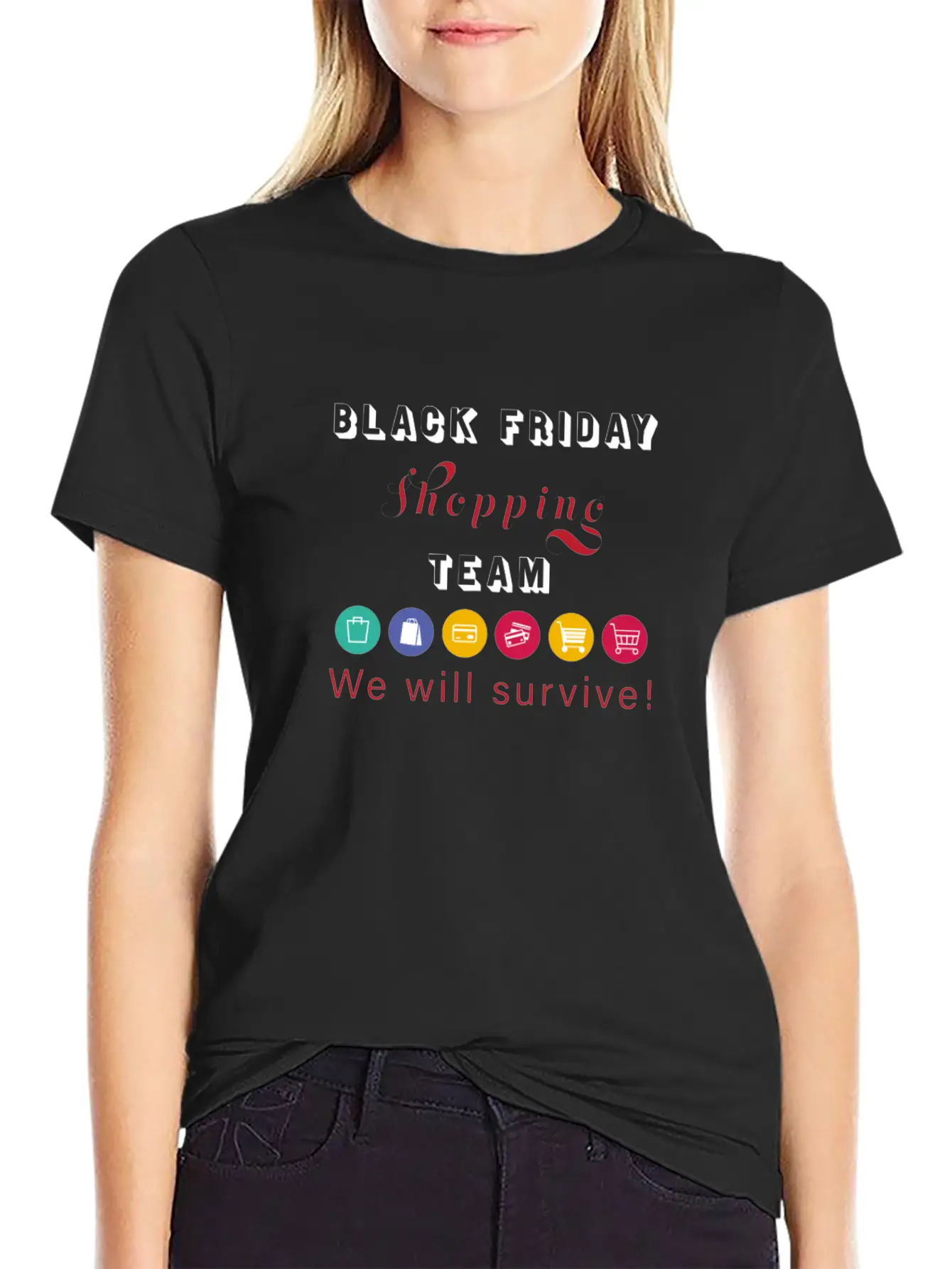 Black Friday Shopping Team Unisex Casual T-Shirt – Clean Design For Daily Comfort