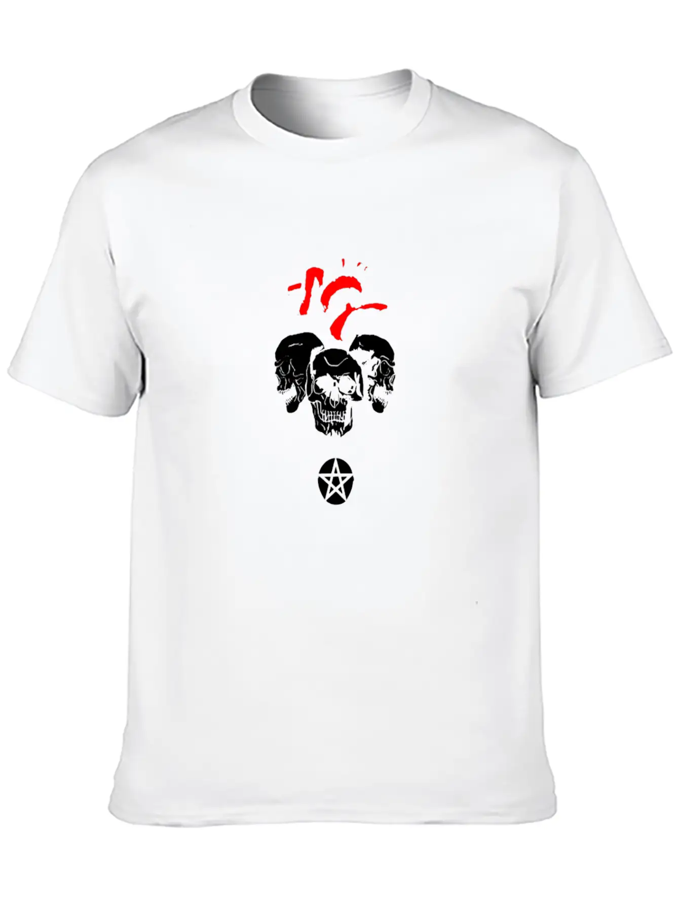 Black Heart Pentagram Skull Goth Clothing Stylish Everyday T-Shirt – Unisex Basic Cotton Tee