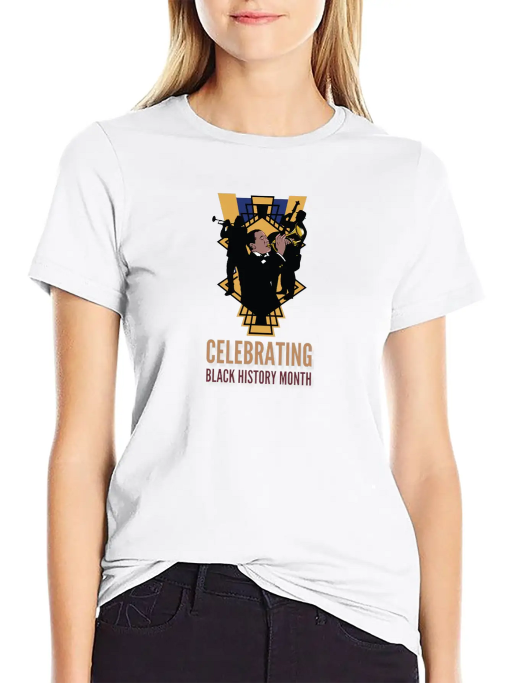 Black History Month Jazz Design Basic Graphic T-Shirt – Daily Comfort In Soft Cotton
