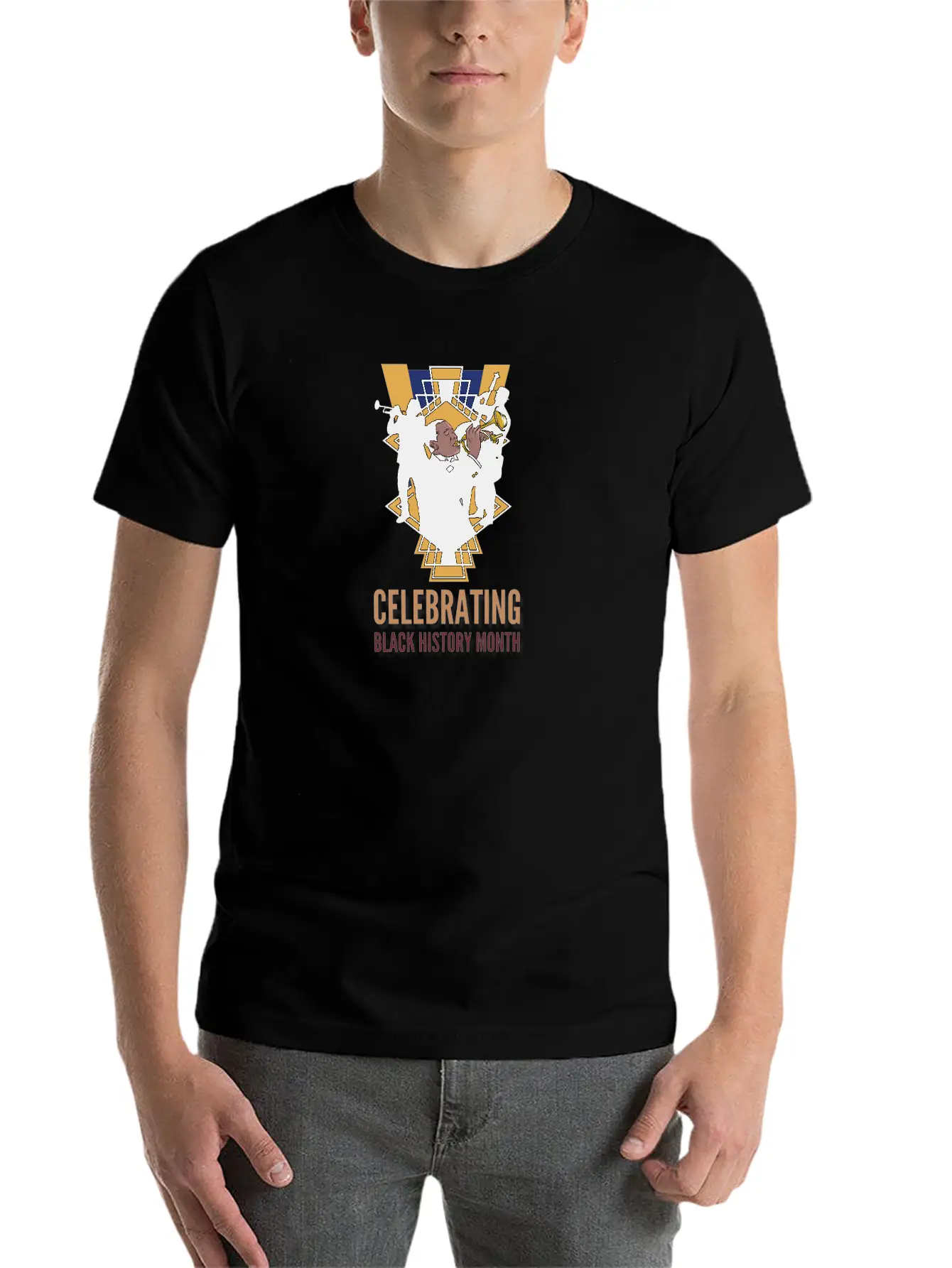 Black History Month Jazz Design Basic Graphic T-Shirt – Daily Comfort In Soft Cotton