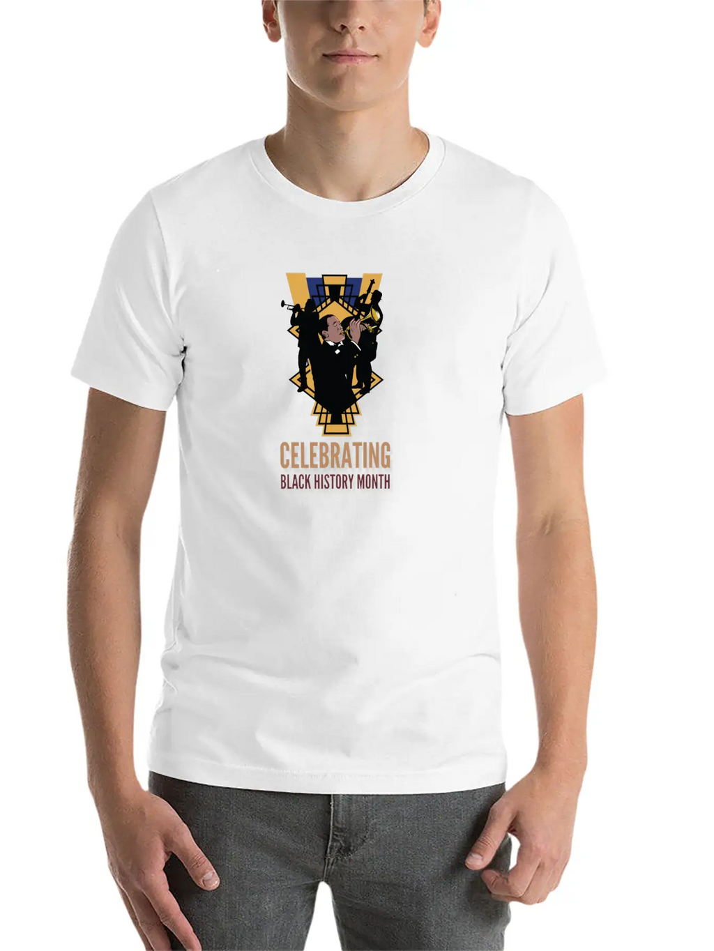 Black History Month Jazz Design Basic Graphic T-Shirt – Daily Comfort In Soft Cotton