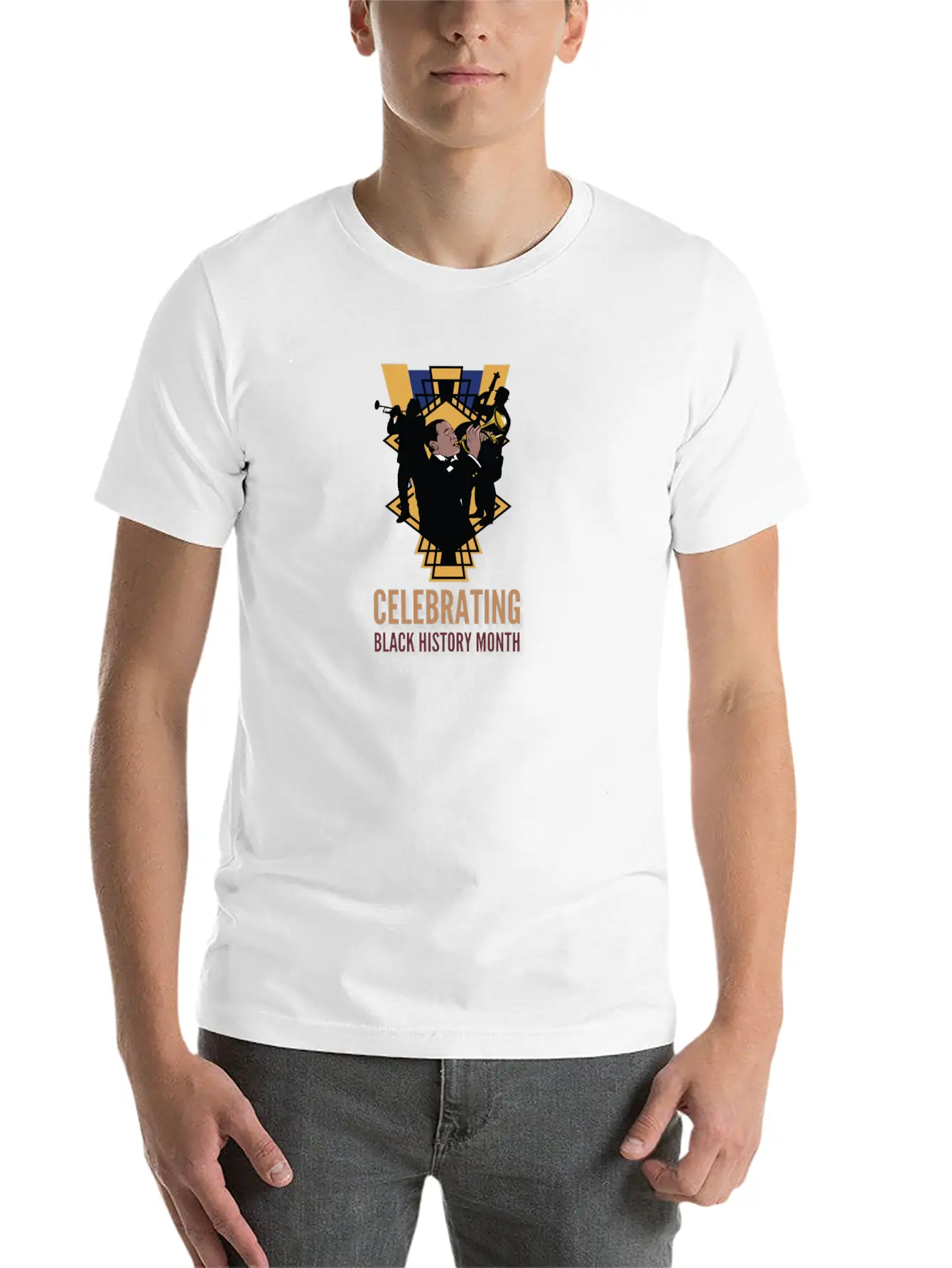 Black History Month Jazz Design Basic Graphic T-Shirt – Daily Comfort In Soft Cotton