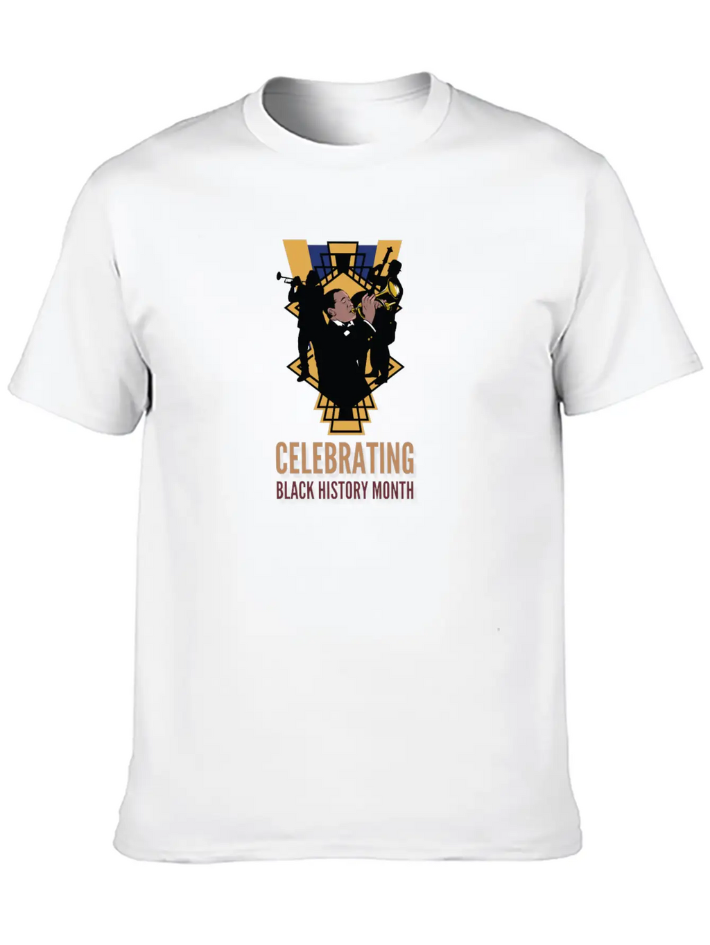Black History Month Jazz Design Basic Graphic T-Shirt – Daily Comfort In Soft Cotton