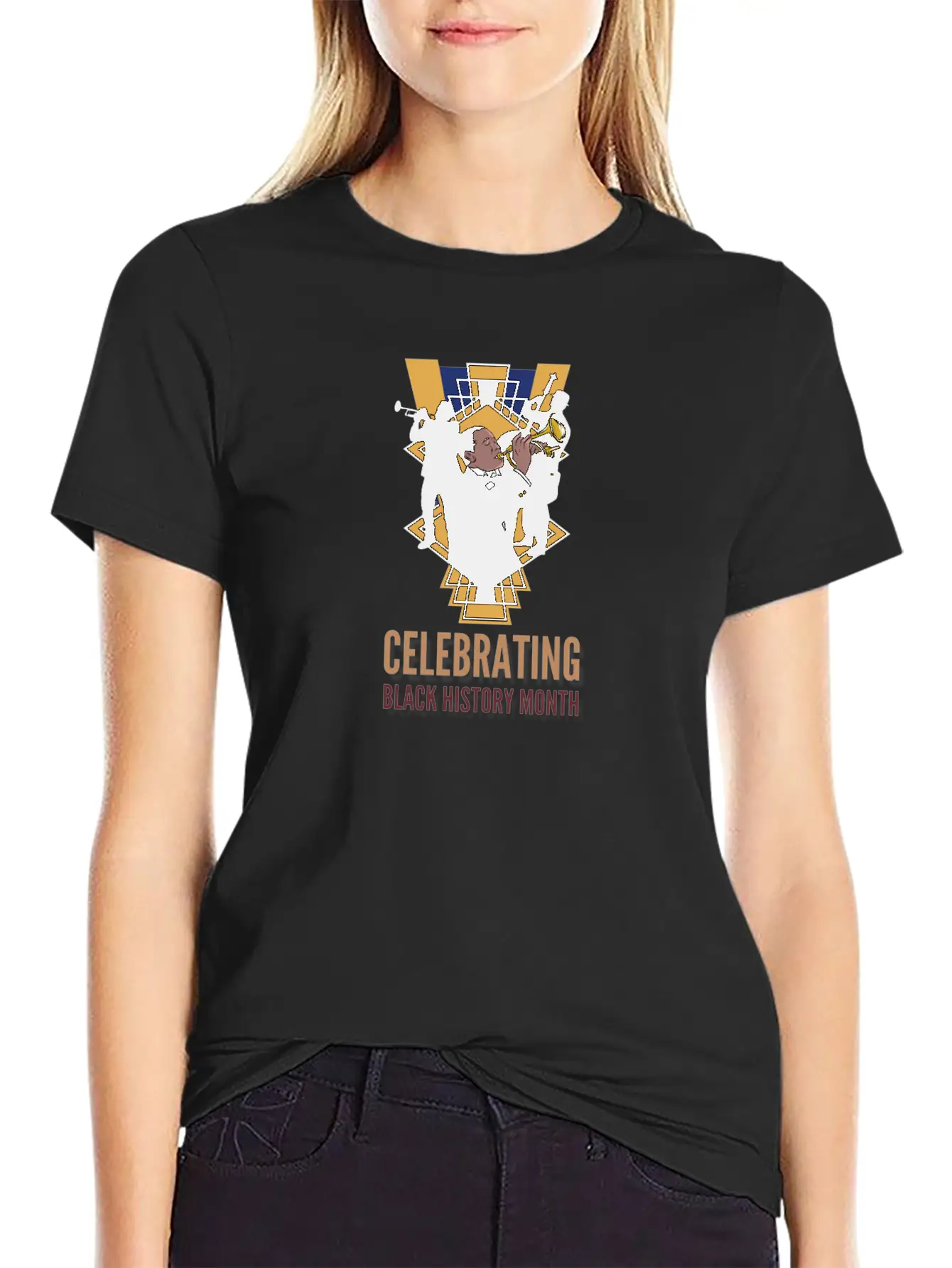 Black History Month Jazz Design Basic Graphic T-Shirt – Daily Comfort In Soft Cotton
