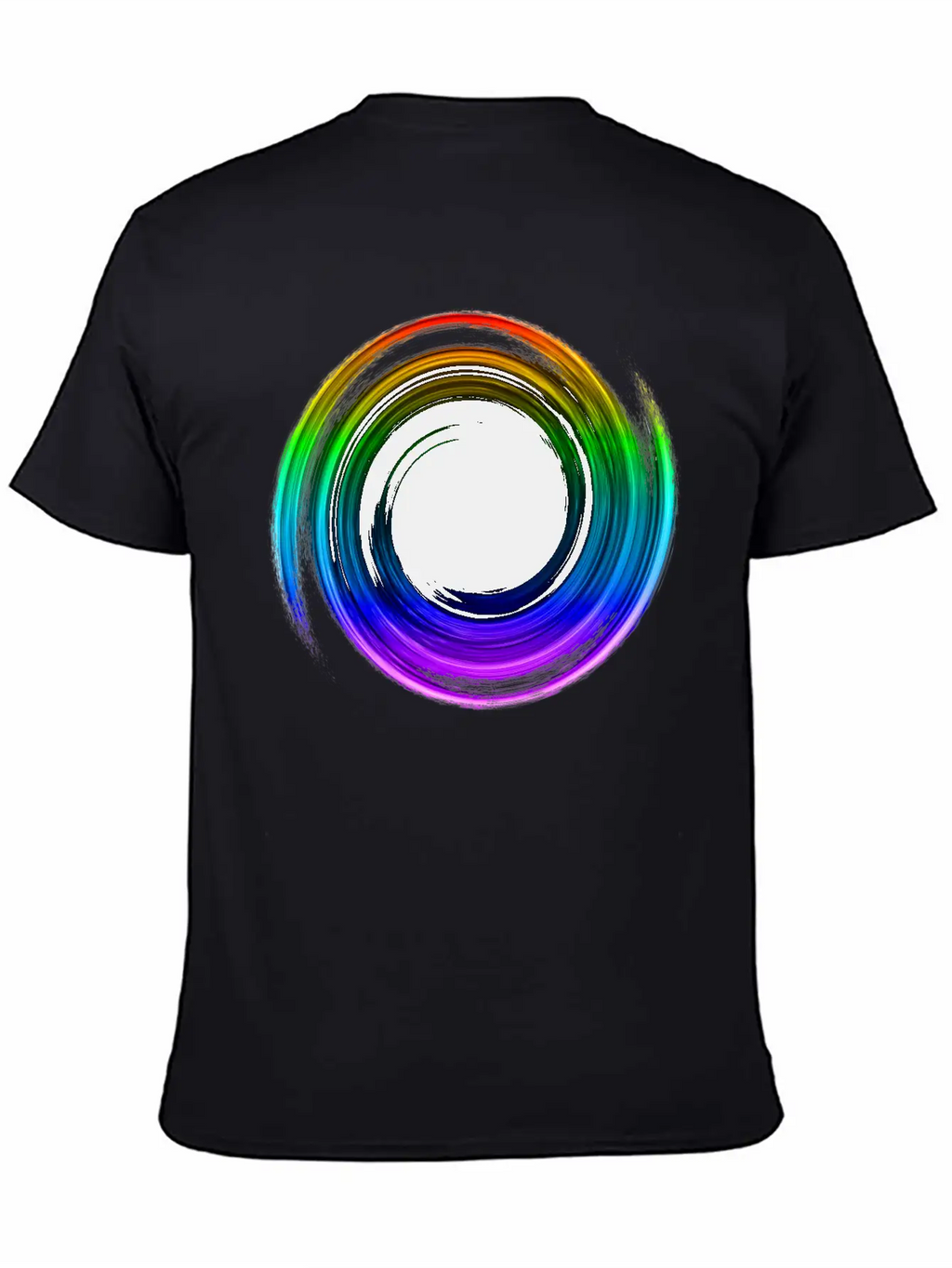 Black Hole Space Universe Physics Cosmos Rainbow Essential Cotton Tee For Daily Outfits – Unisex Style