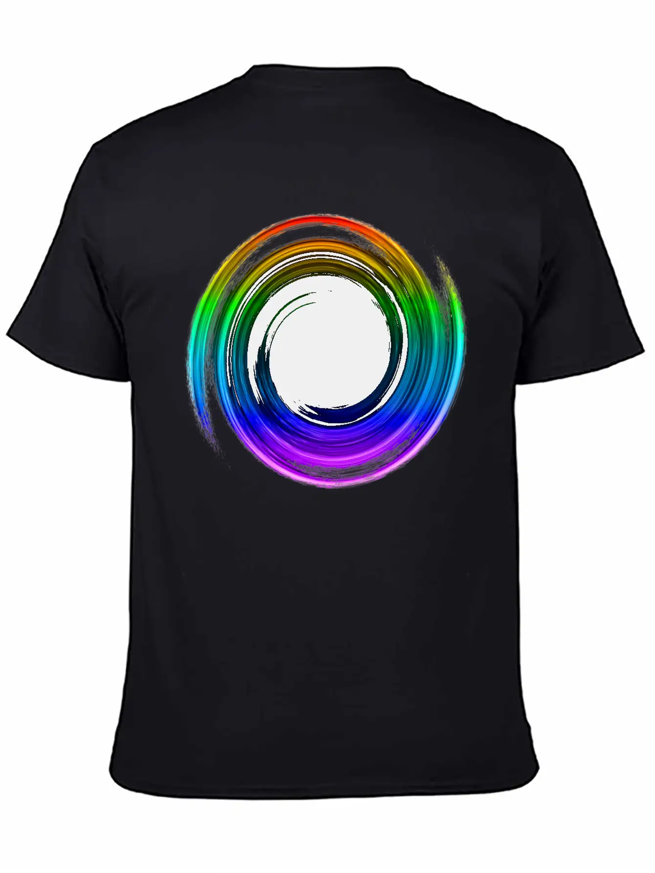 Black Hole Space Universe Physics Cosmos Rainbow Essential Cotton Tee For Daily Outfits – Unisex Style