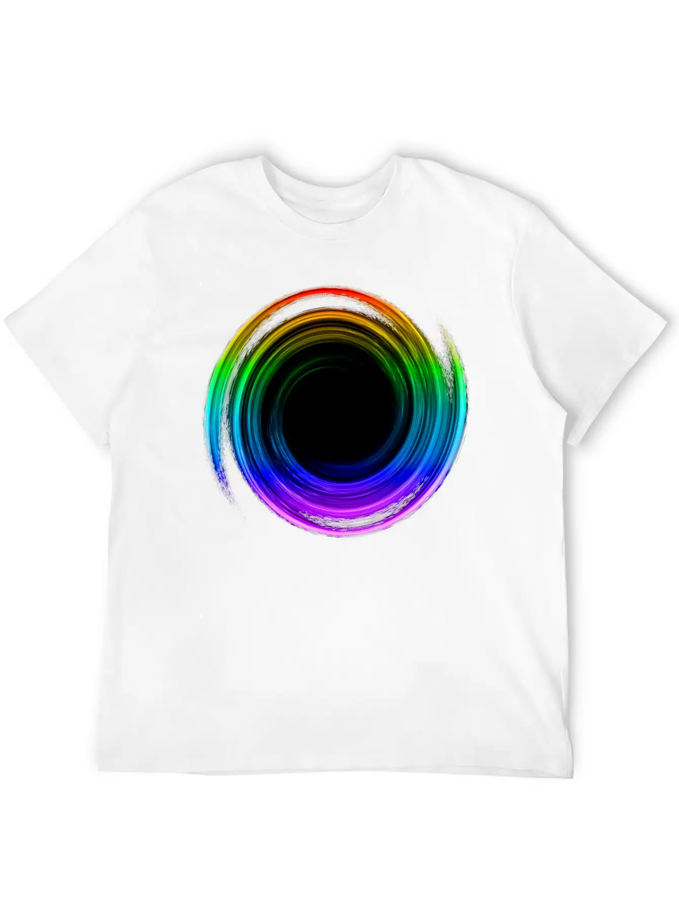 Black Hole Space Universe Physics Cosmos Rainbow Essential Cotton Tee For Daily Outfits – Unisex Style