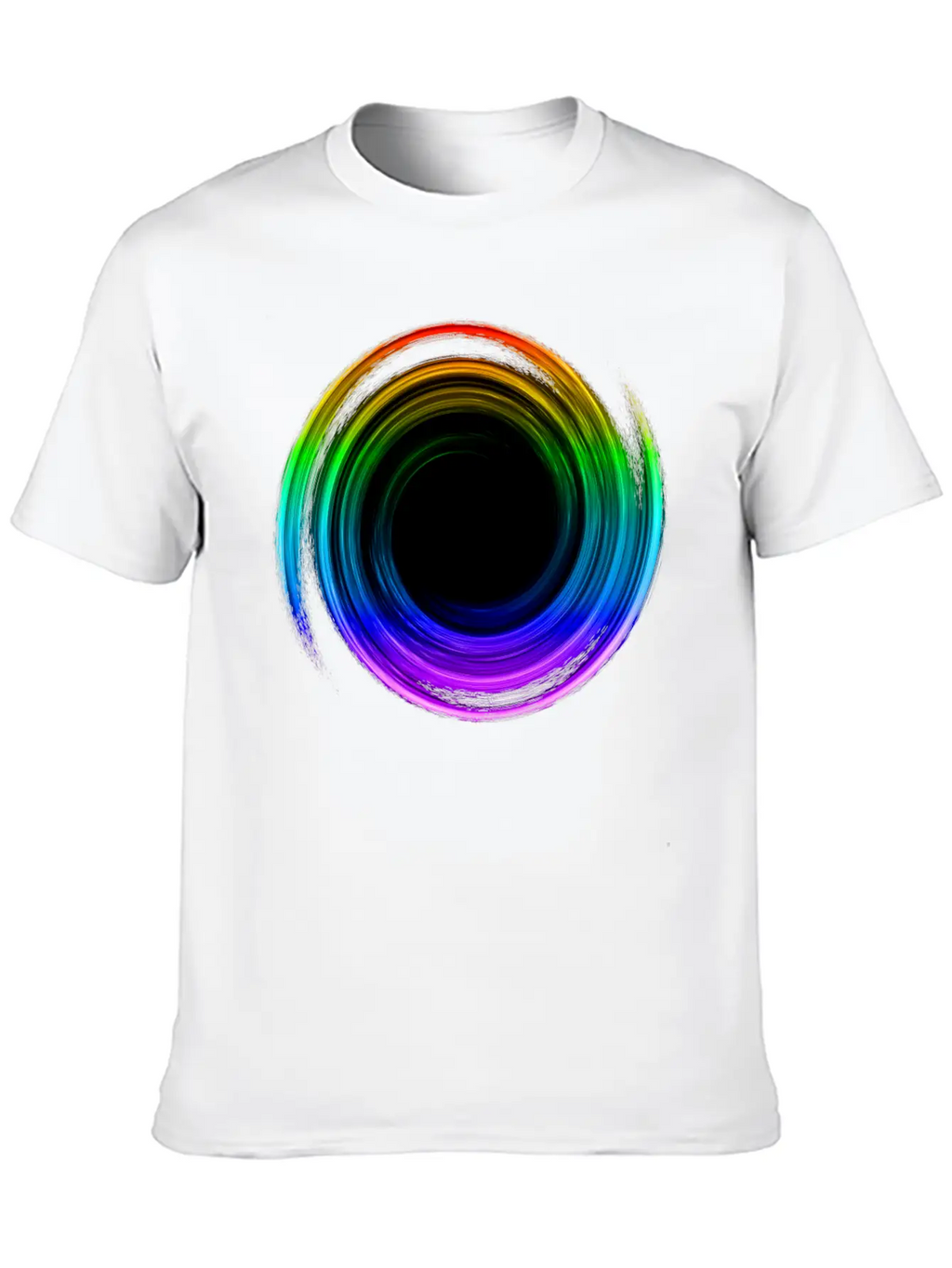 Black Hole Space Universe Physics Cosmos Rainbow Essential Cotton Tee For Daily Outfits – Unisex Style