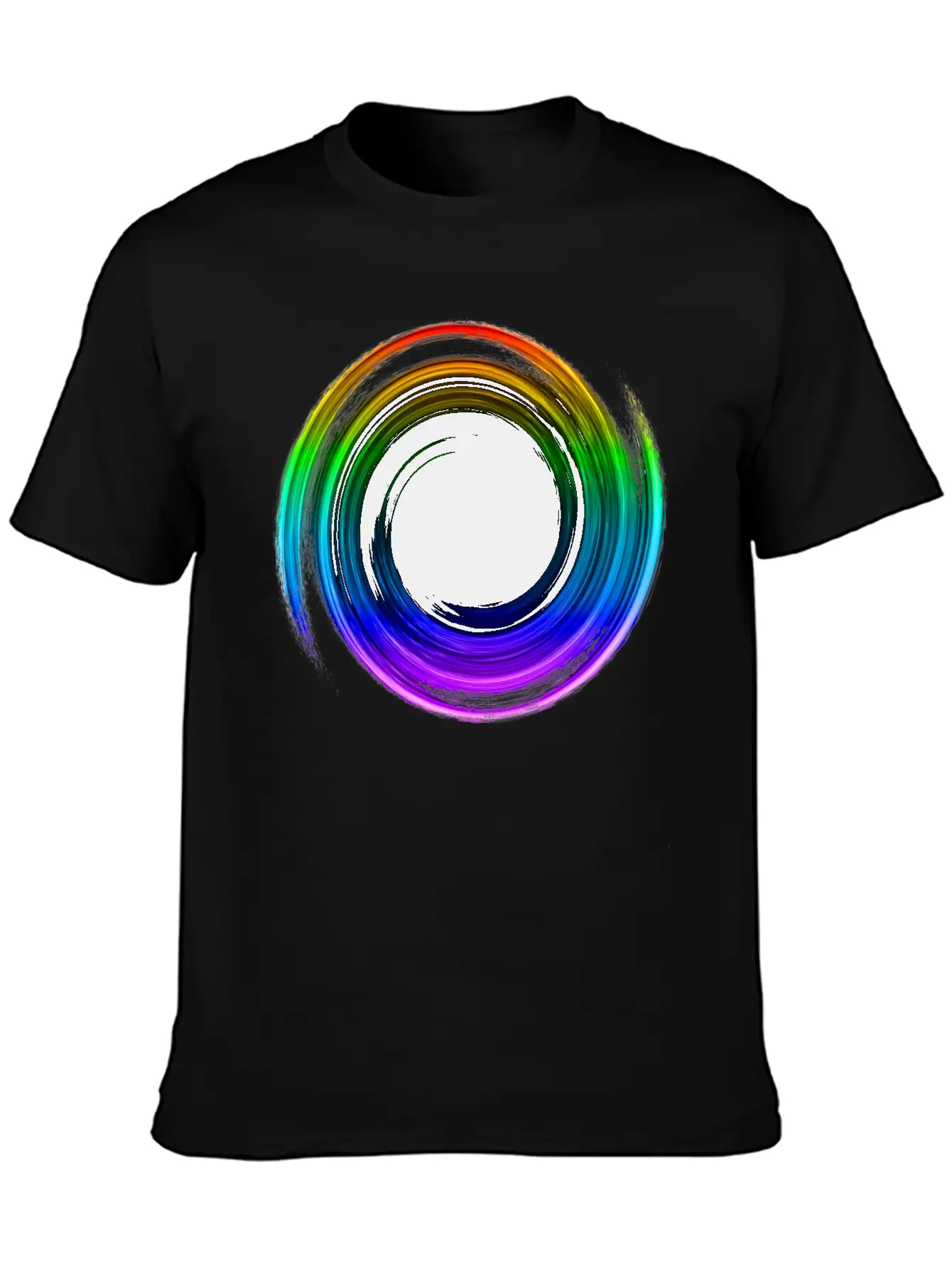 Black Hole Space Universe Physics Cosmos Rainbow Essential Cotton Tee For Daily Outfits – Unisex Style