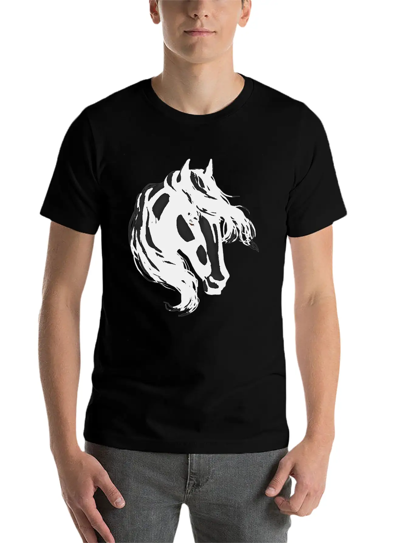 Black Horse Basic Graphic T-Shirt – Daily Comfort In Soft Cotton
