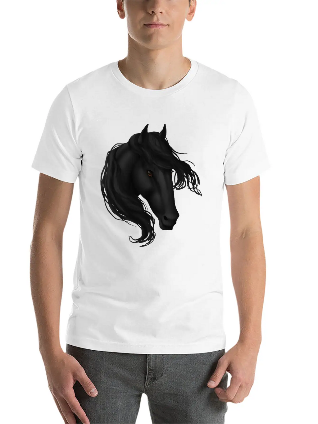 Black Horse Basic Graphic T-Shirt – Daily Comfort In Soft Cotton