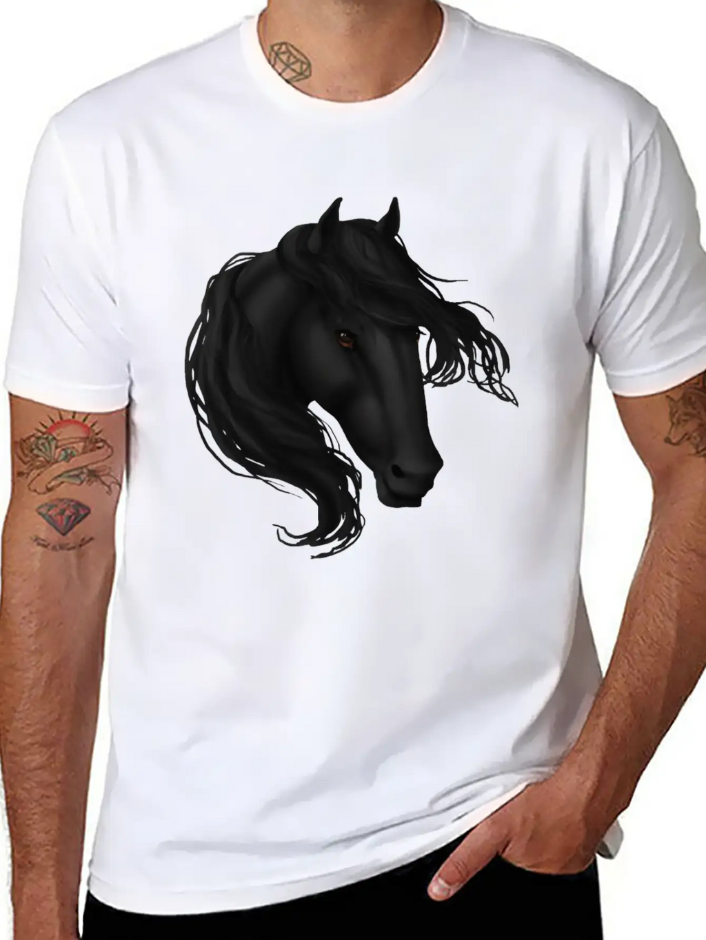 Black Horse Basic Graphic T-Shirt – Daily Comfort In Soft Cotton
