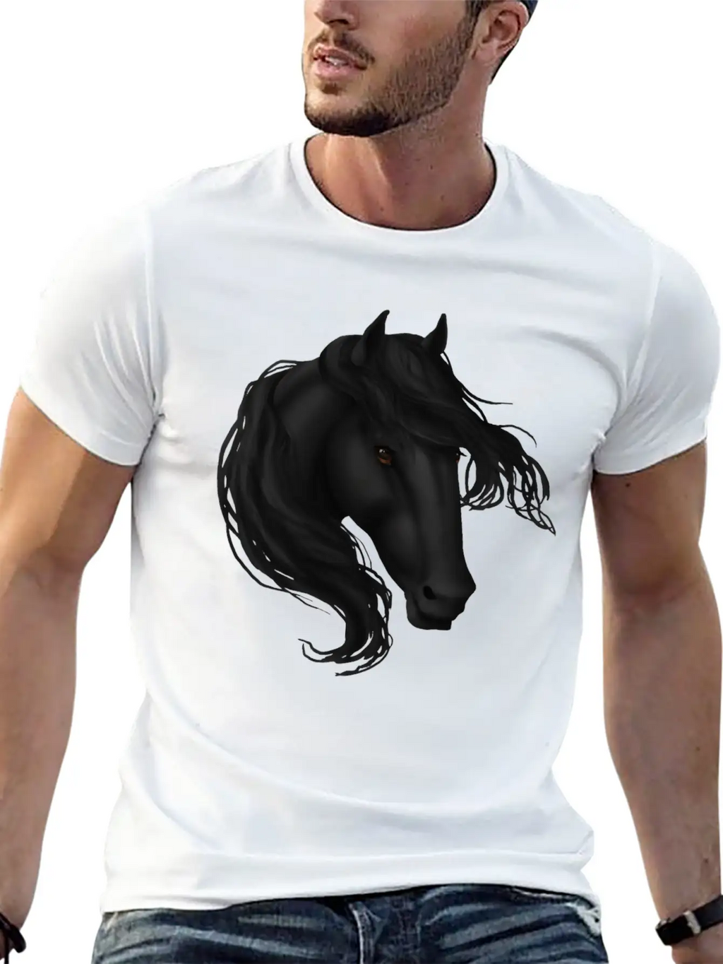 Black Horse Basic Graphic T-Shirt – Daily Comfort In Soft Cotton