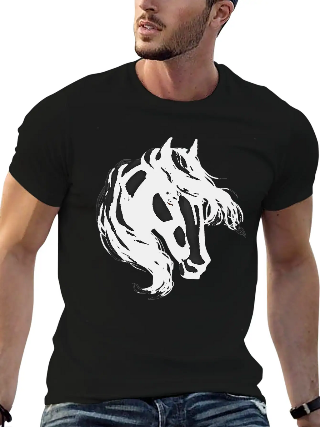 Black Horse Basic Graphic T-Shirt – Daily Comfort In Soft Cotton