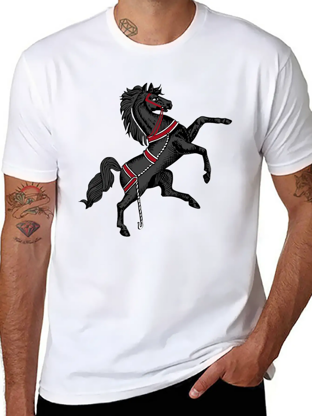 Black Horse Relaxed Everyday Tee – Lightweight And Durable Cotton