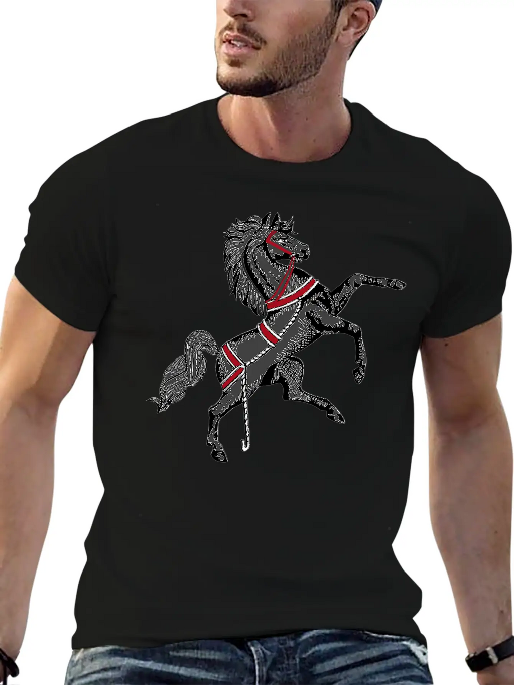 Black Horse Relaxed Everyday Tee – Lightweight And Durable Cotton