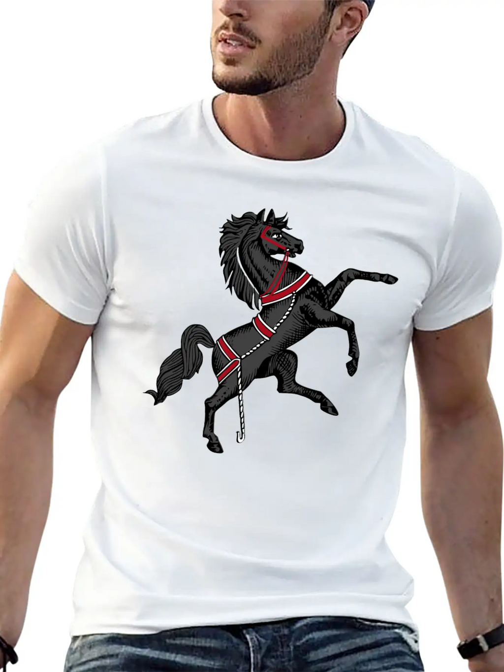 Black Horse Relaxed Everyday Tee – Lightweight And Durable Cotton