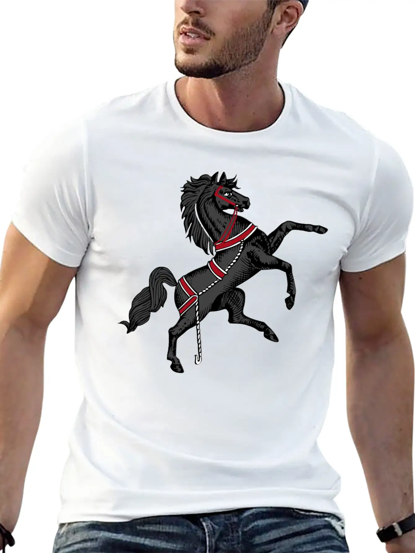 Black Horse Relaxed Everyday Tee – Lightweight And Durable Cotton