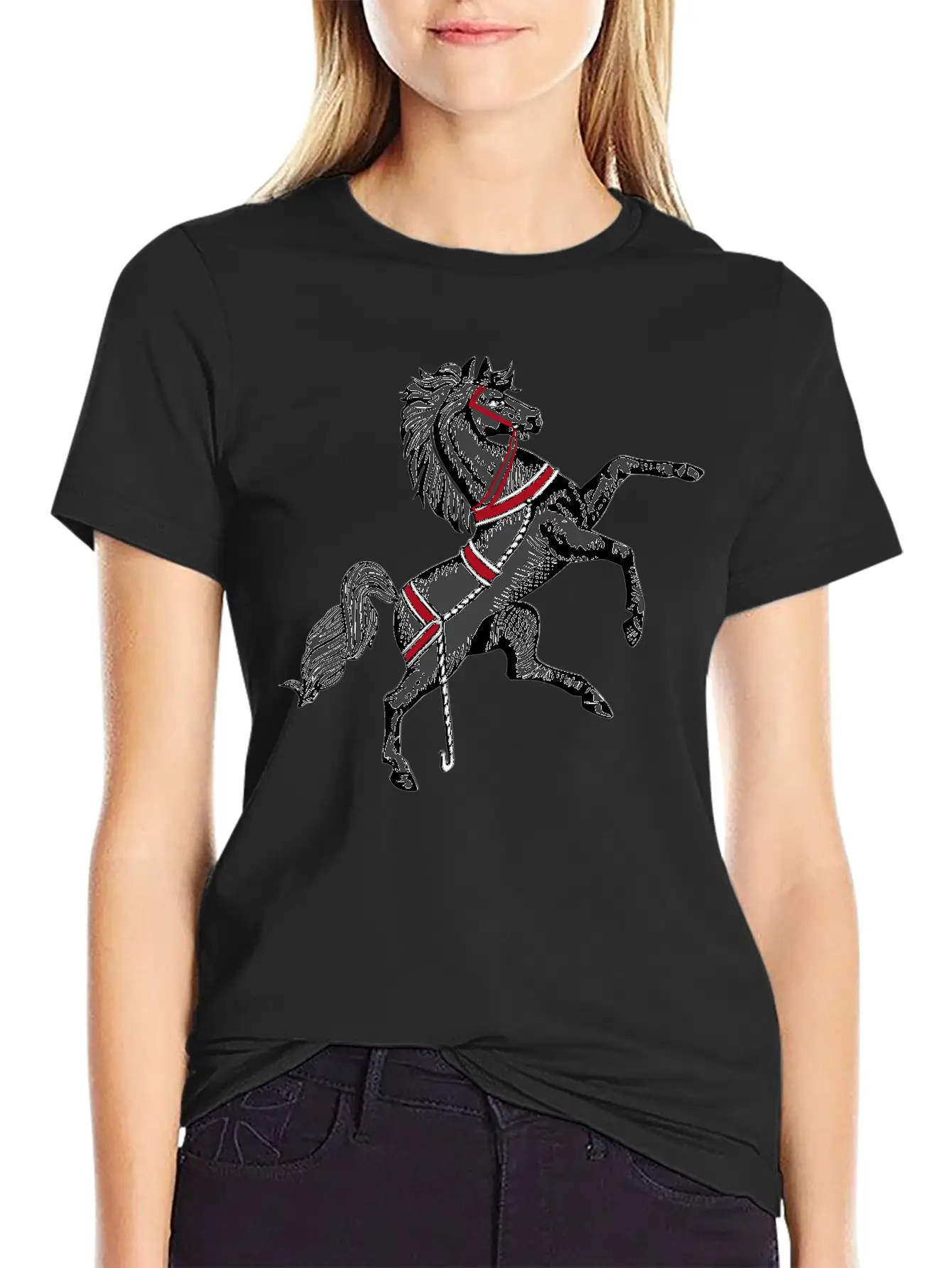 Black Horse Relaxed Everyday Tee – Lightweight And Durable Cotton