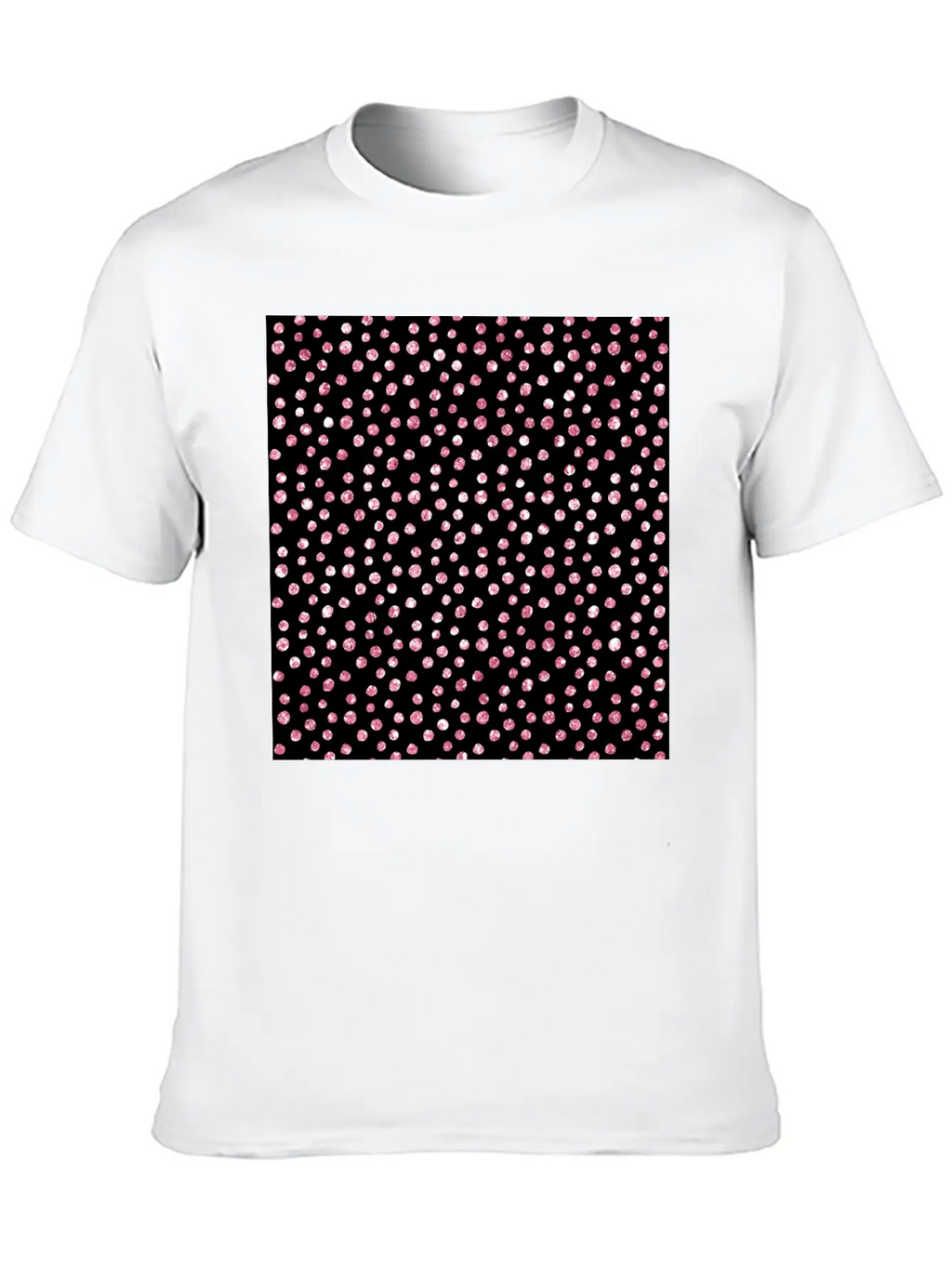 Black Pink Spots Pattern Classic Cotton Tee – Unisex Comfort For Any Season